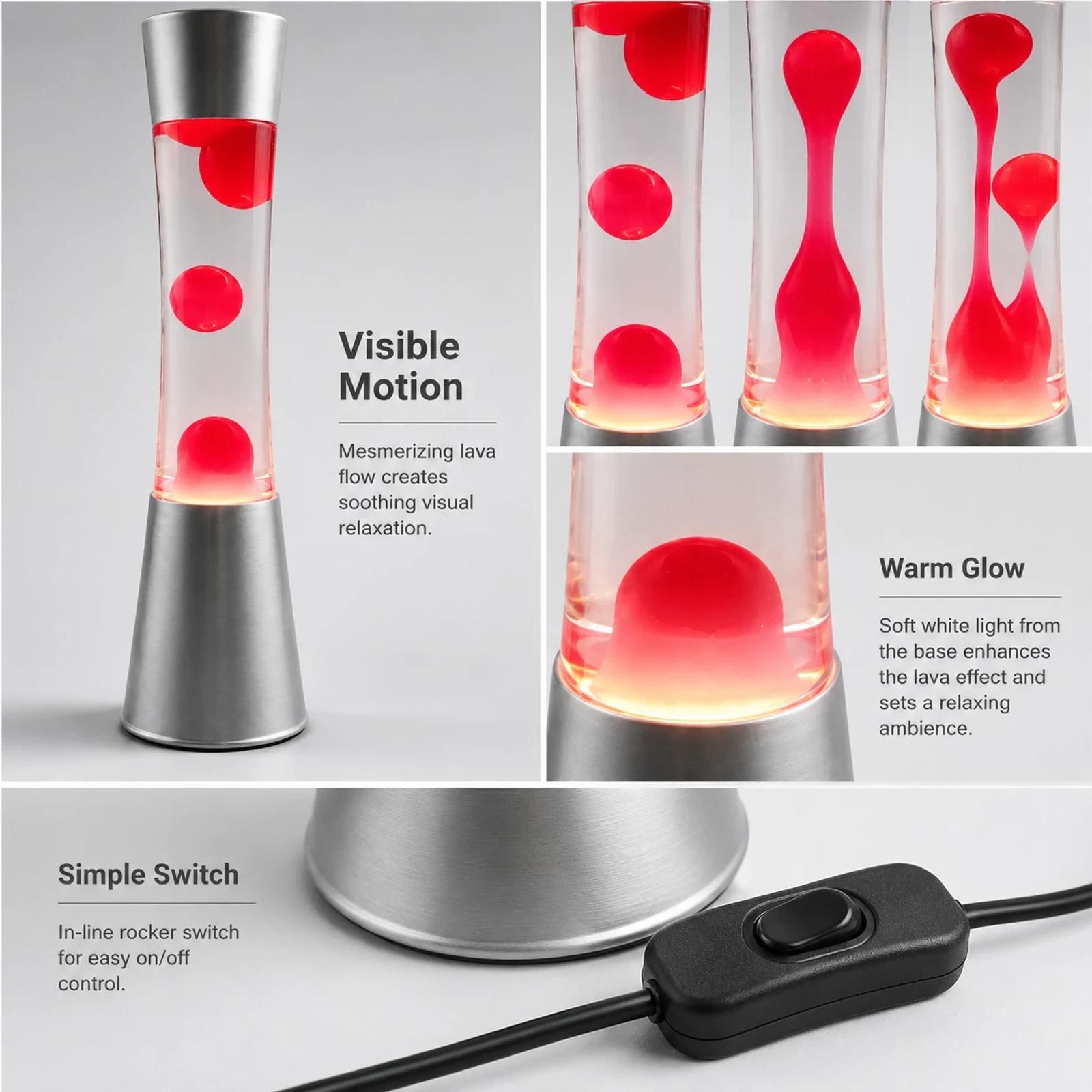MX-3101 glass lava lamp close-up showing visible wax flow detail