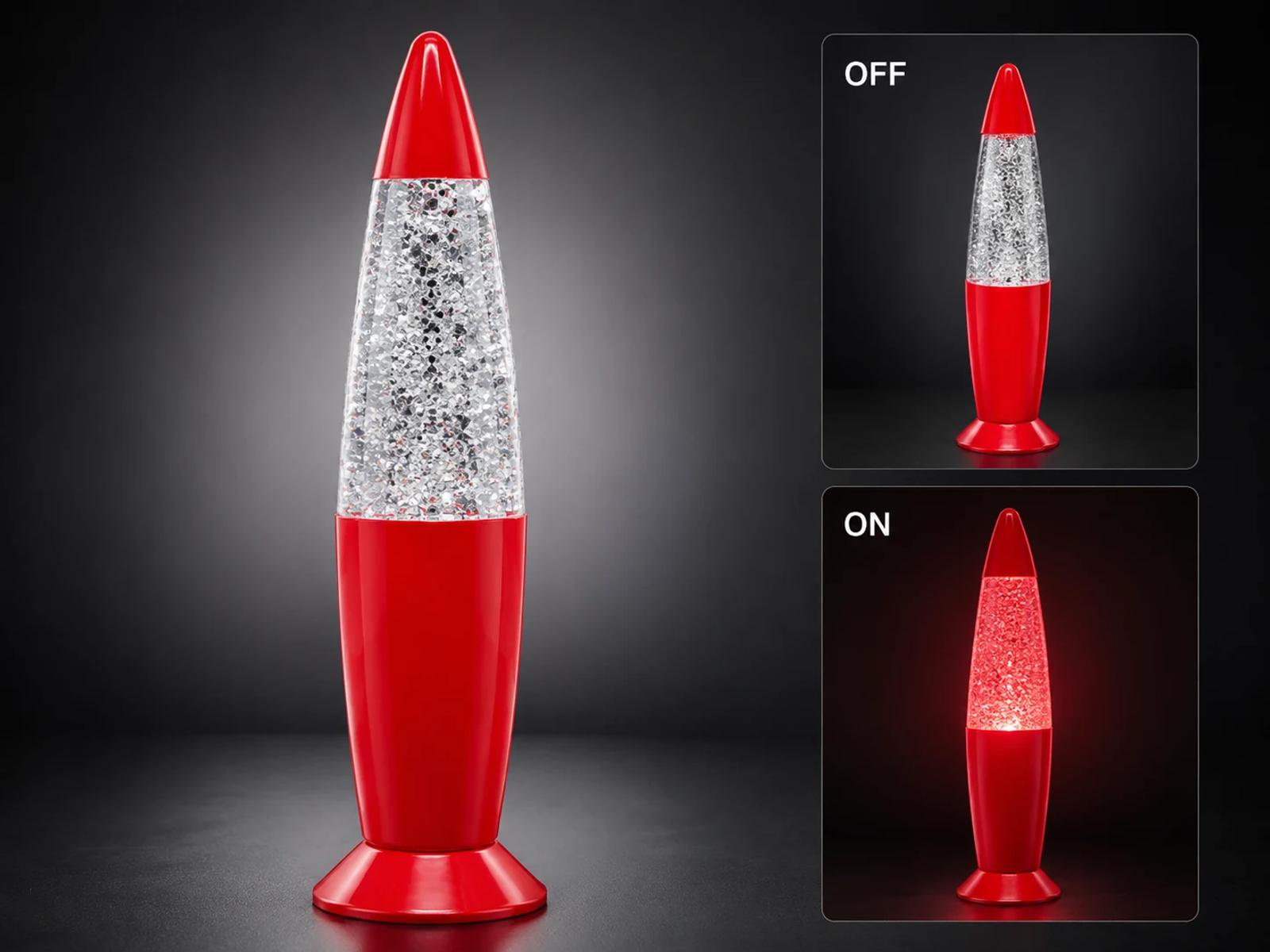 MX-2010 red mini fiber optic night light with on and off comparison view