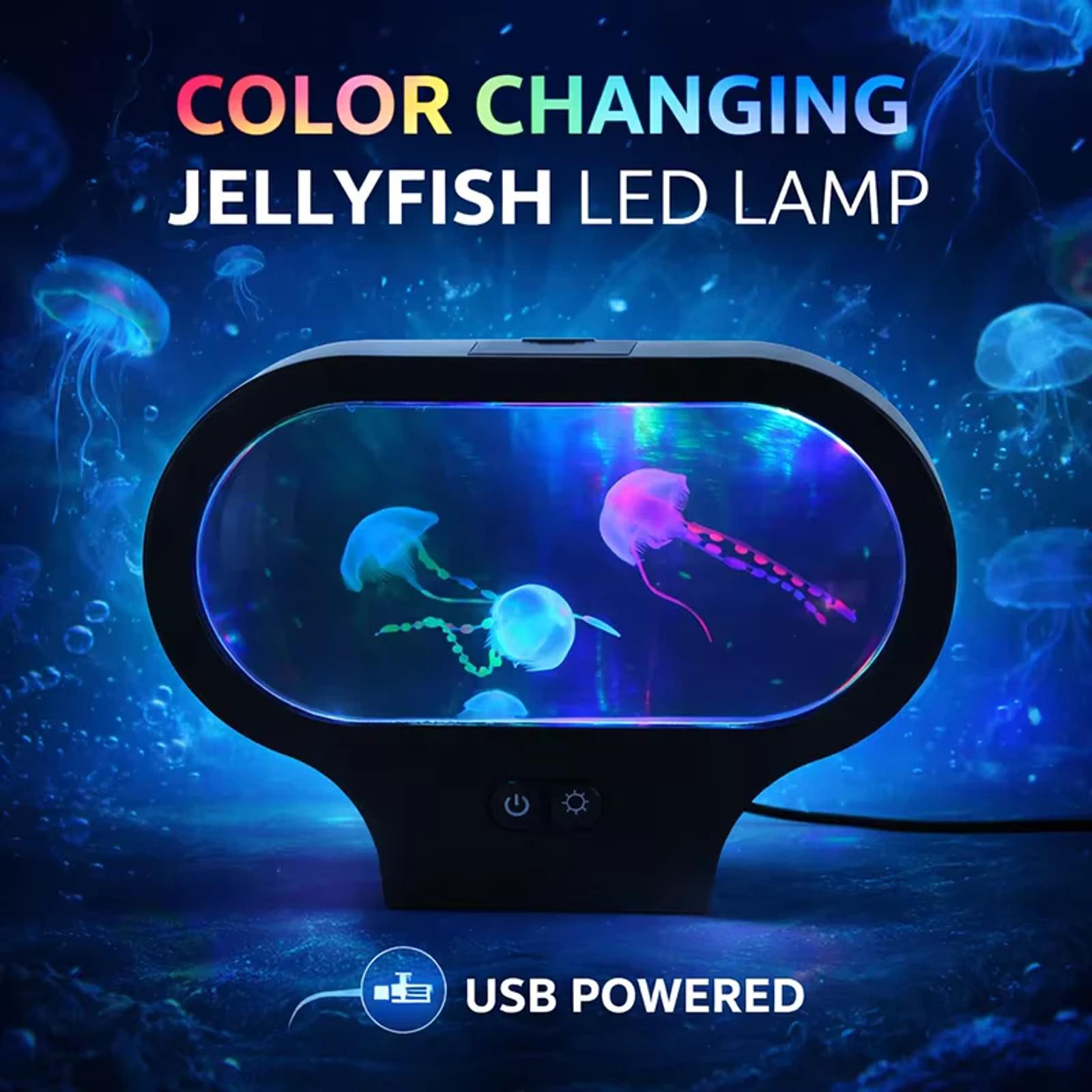 Color changing USB powered LED jellyfish lamp for living room and desk decor