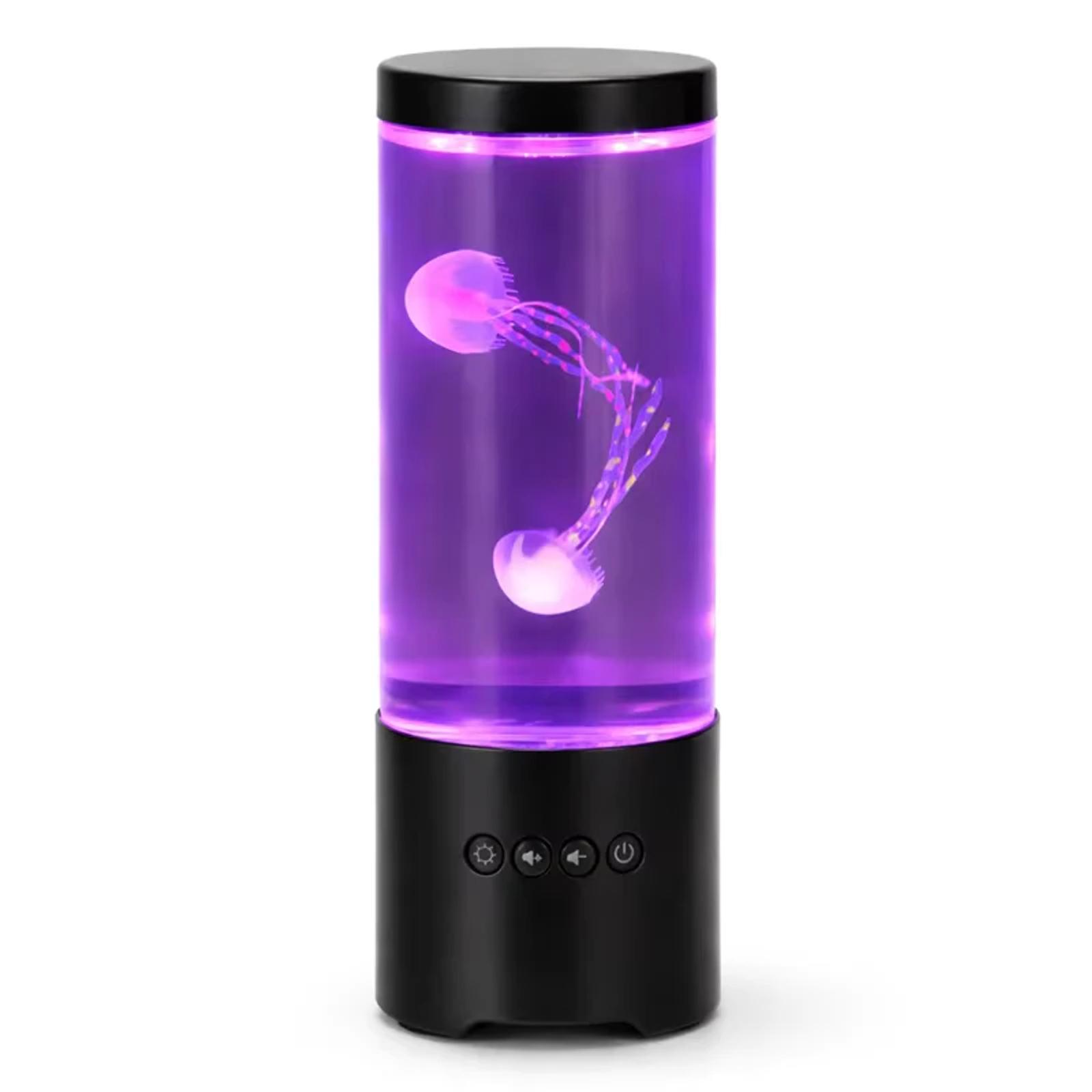 USB powered jellyfish speaker lamp with purple RGB aquarium effect on a white background