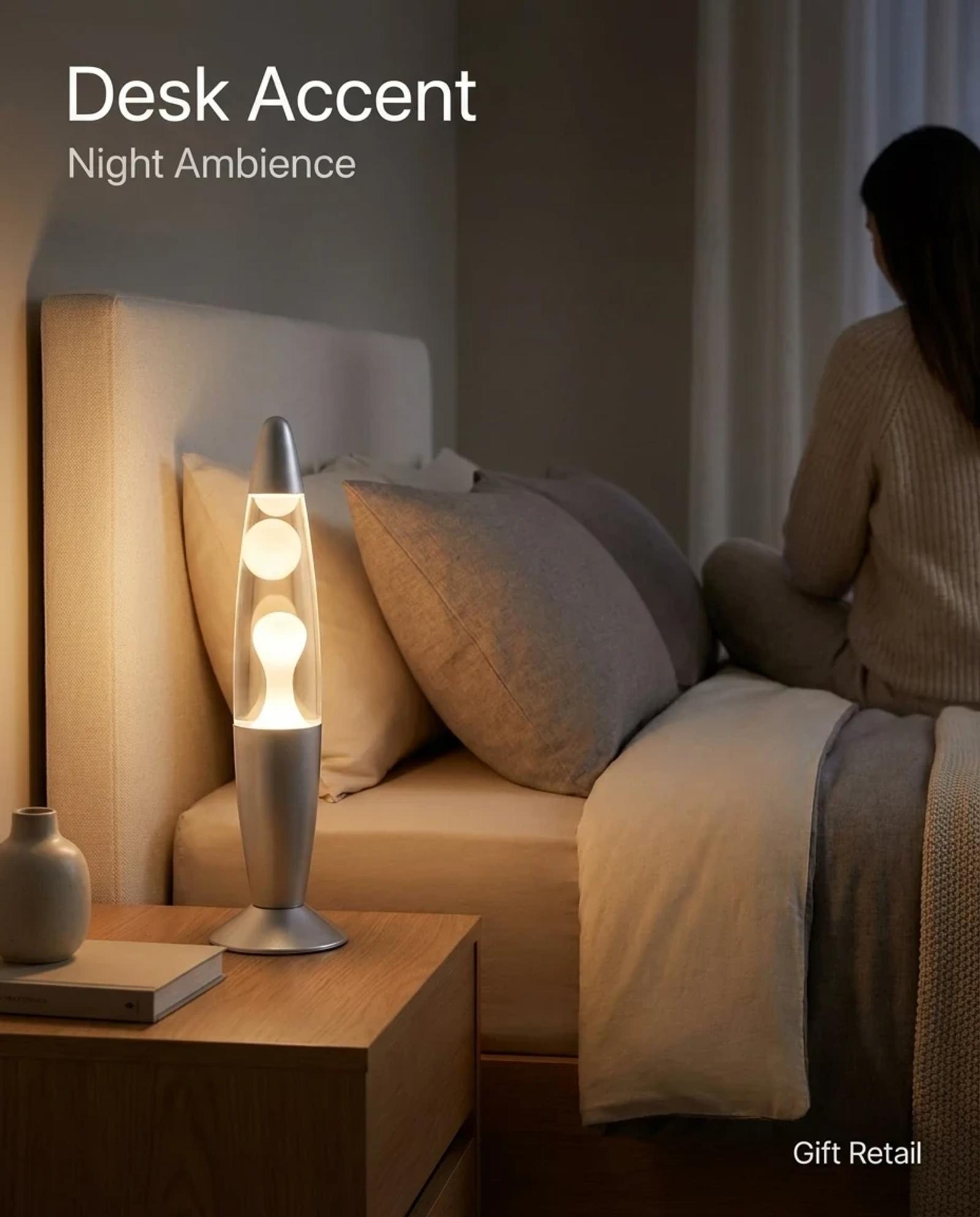 MX-3011 lava lamp used as a bedroom night lamp and decorative bedside table light