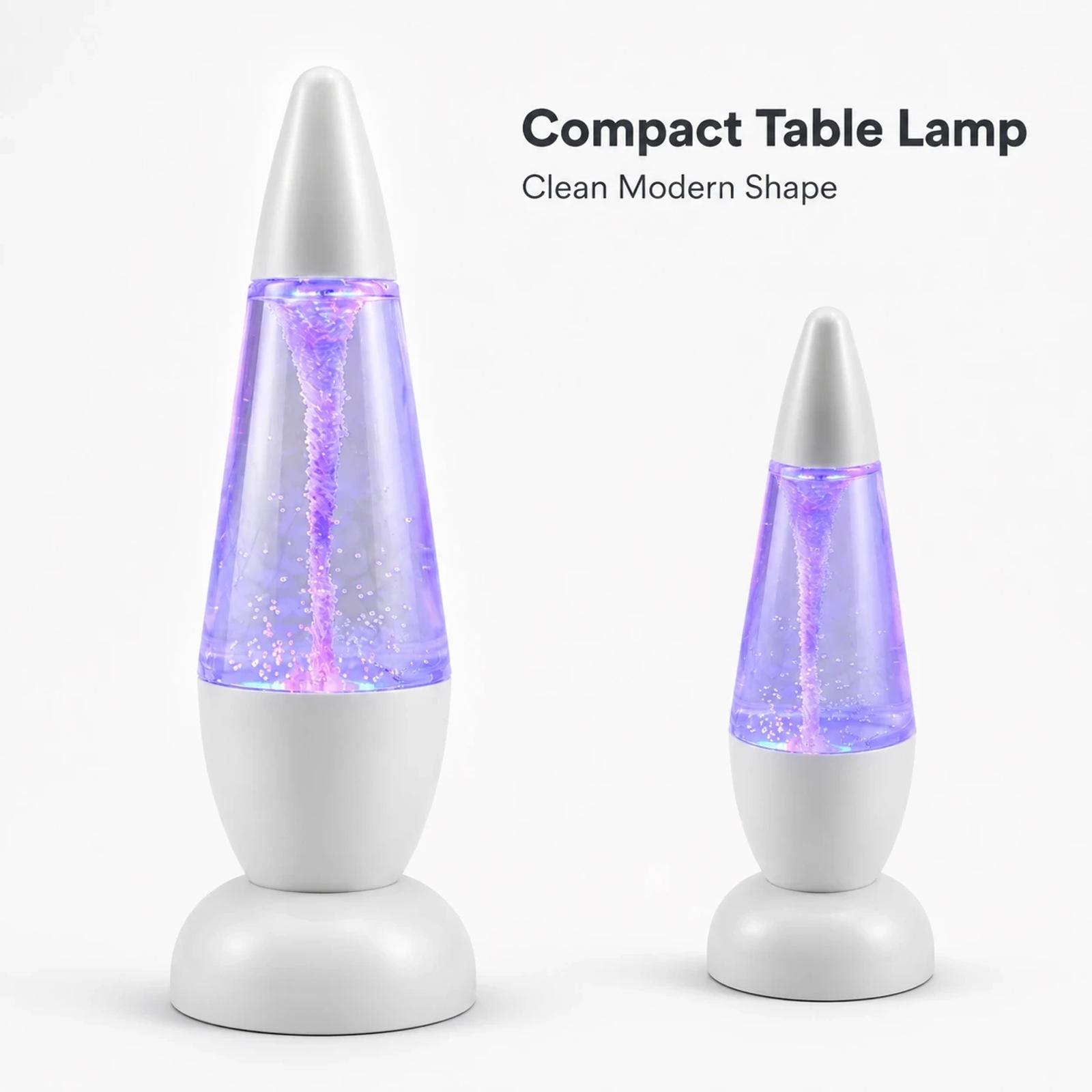 MX-3037 LED tornado lamp structure image showing base, clear tube, and lighted inner section