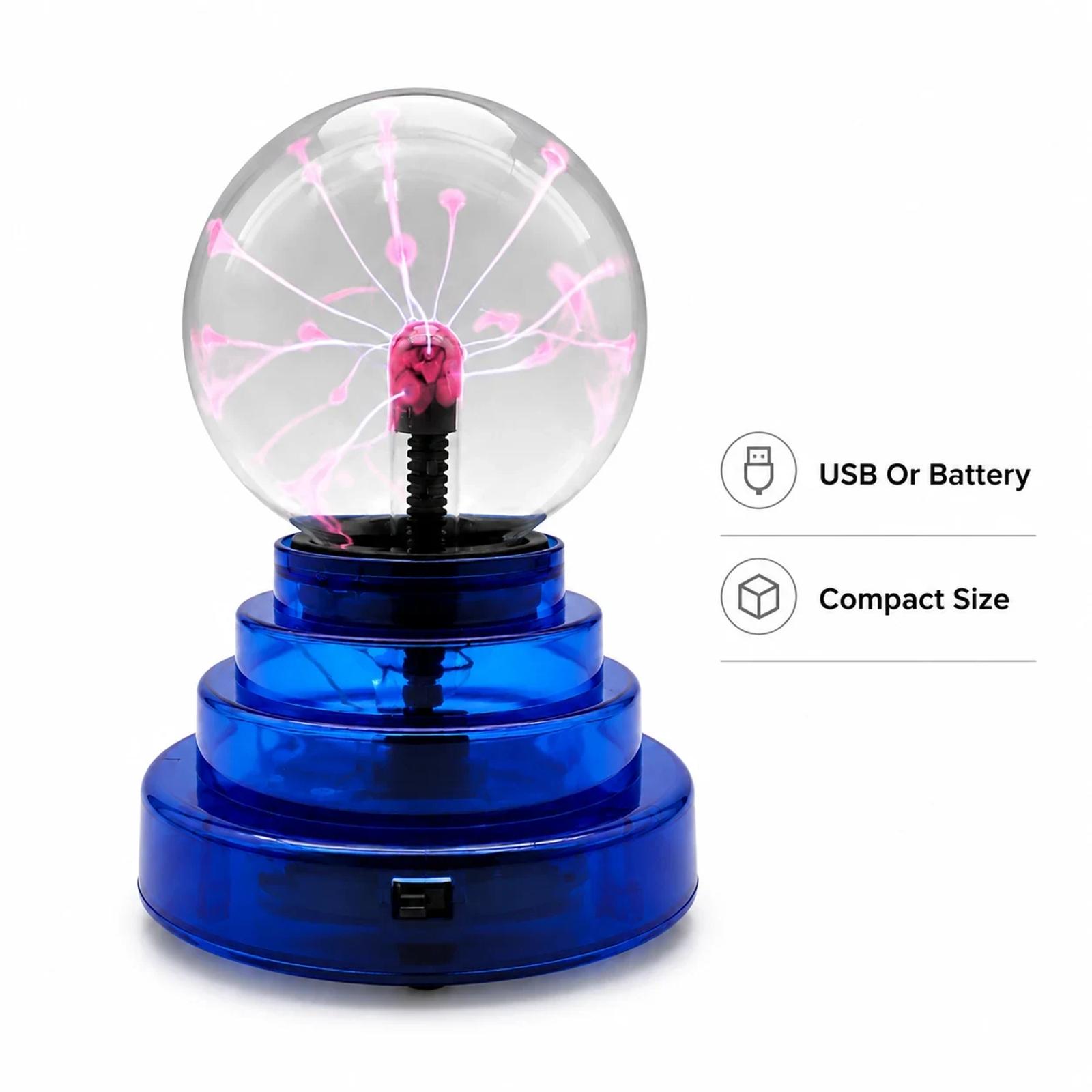MX-7011 plasma ball atmosphere lamp on a clean white background showing the globe and plastic base.