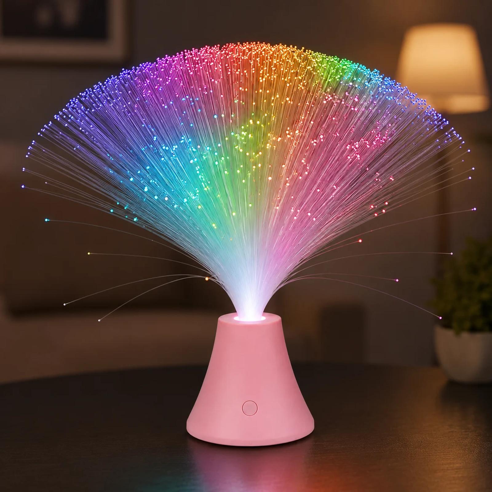 Pink touch color changing fiber optic lamp with bright multicolor fiber glow for Alibaba main image.
