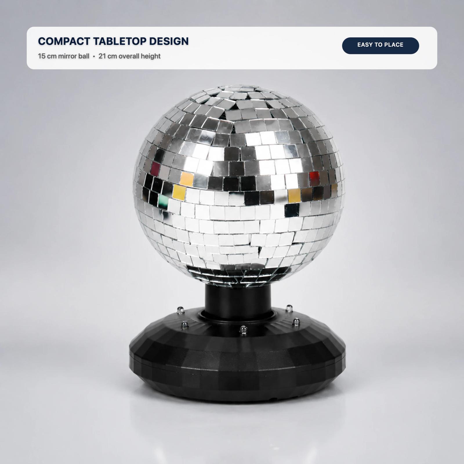 MX-6016B compact tabletop mirror ball light in a clean product view