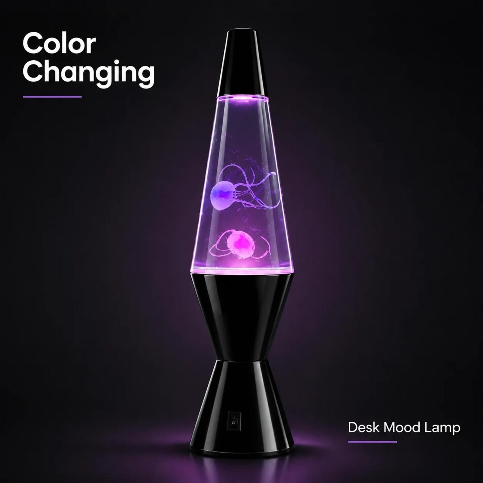 MX-5013Z color changing LED jellyfish night light with soft purple glow for bedroom and desk decor