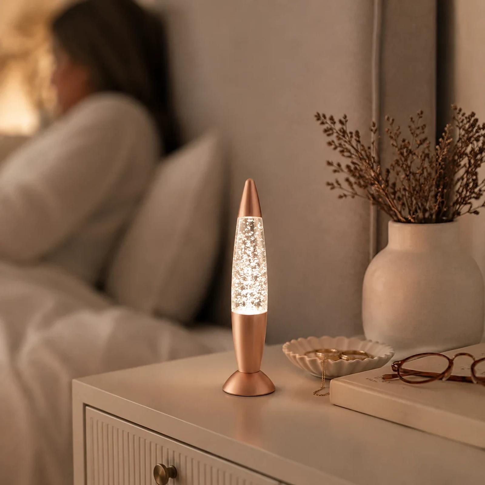 MX-3017 glitter night light used as a decorative bedroom or bedside atmosphere lamp