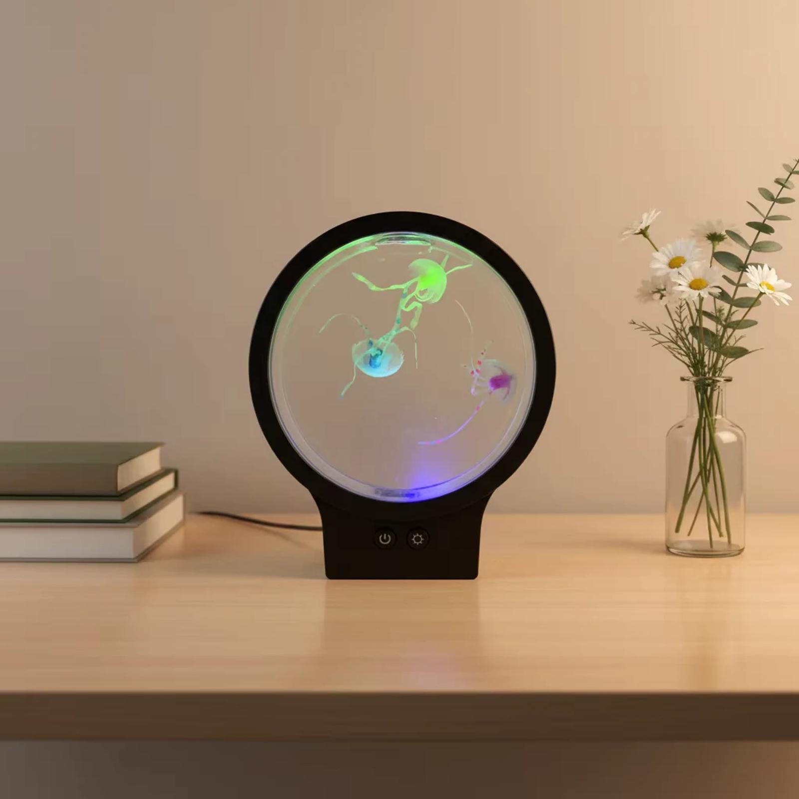 Indoor decorative aquarium lamp with soft color changing jellyfish glow