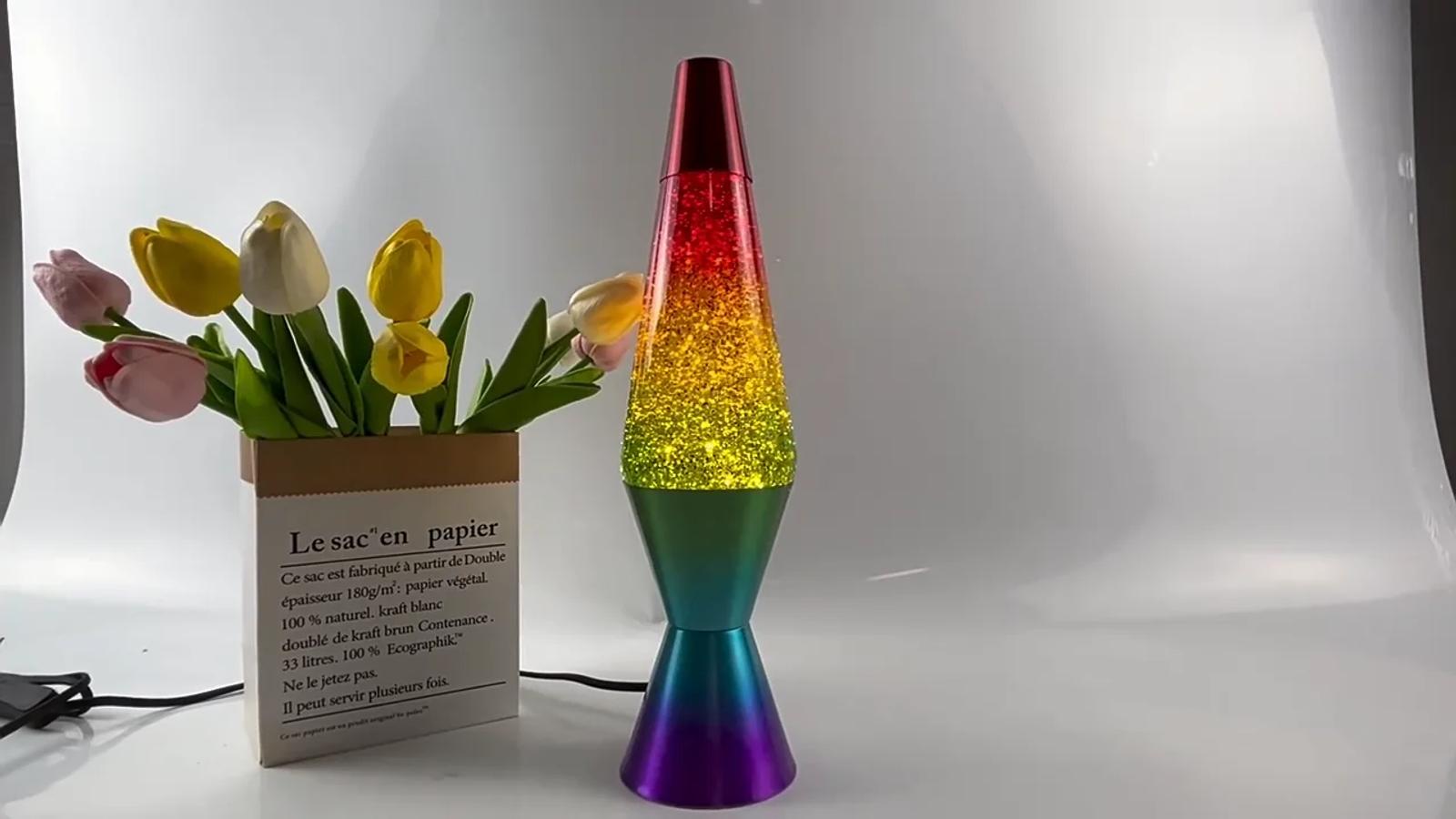 MX-3027A rainbow metal liquid glitter lamp product video cover