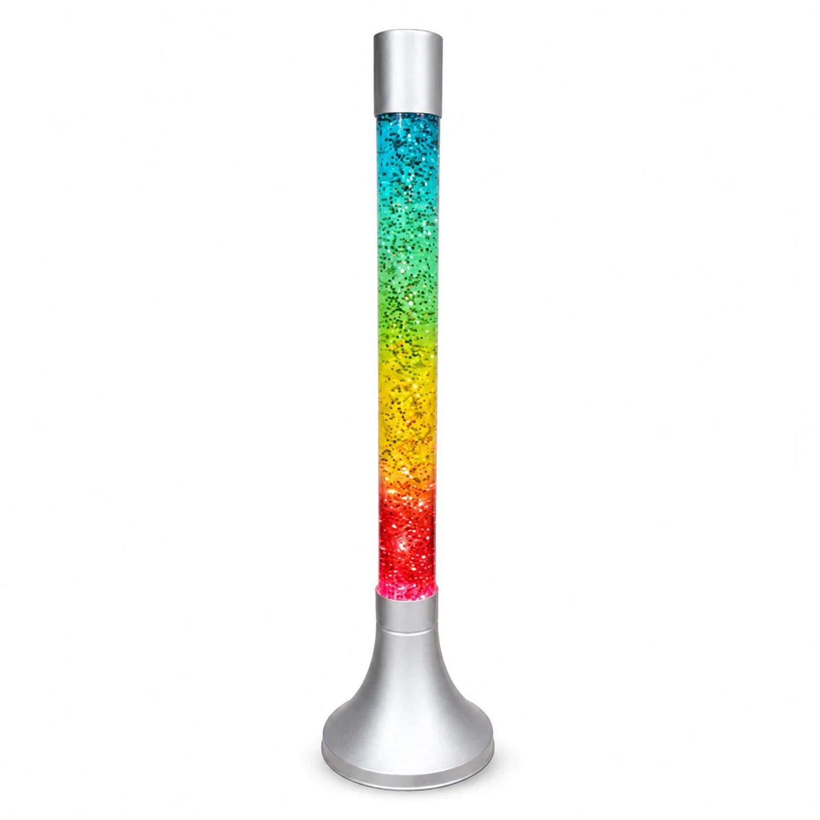 MX-8009 tall metal and glass glitter lamp full product view
