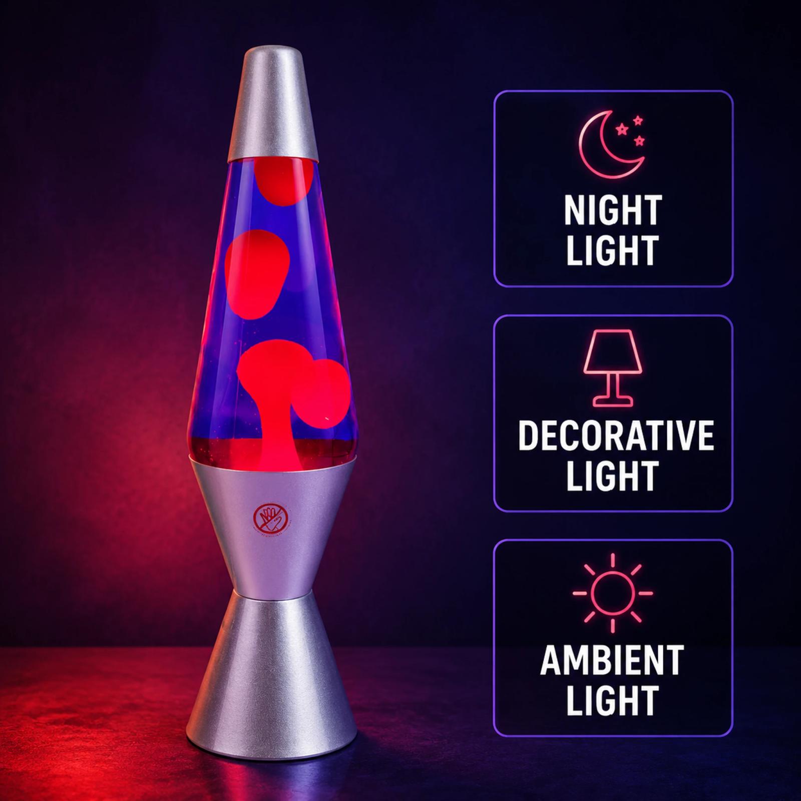 MX-3027 lava lamp shown as a night light, decorative light, and ambient table light