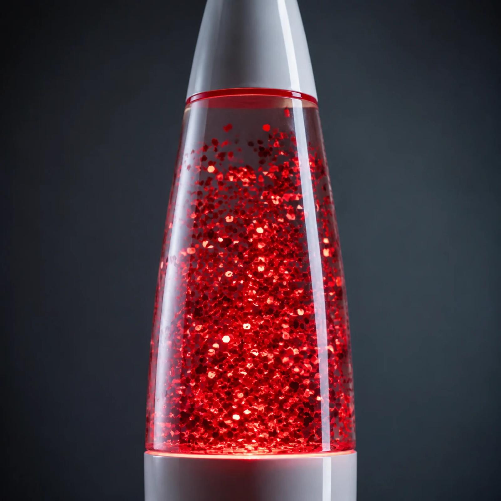 MX-2012 mini rocket glitter lava lamp with moving glitter detail