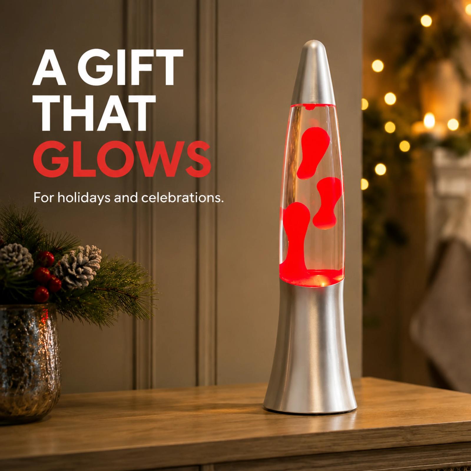 MX-3110 rocket lava lamp displayed as a decorative seasonal gift