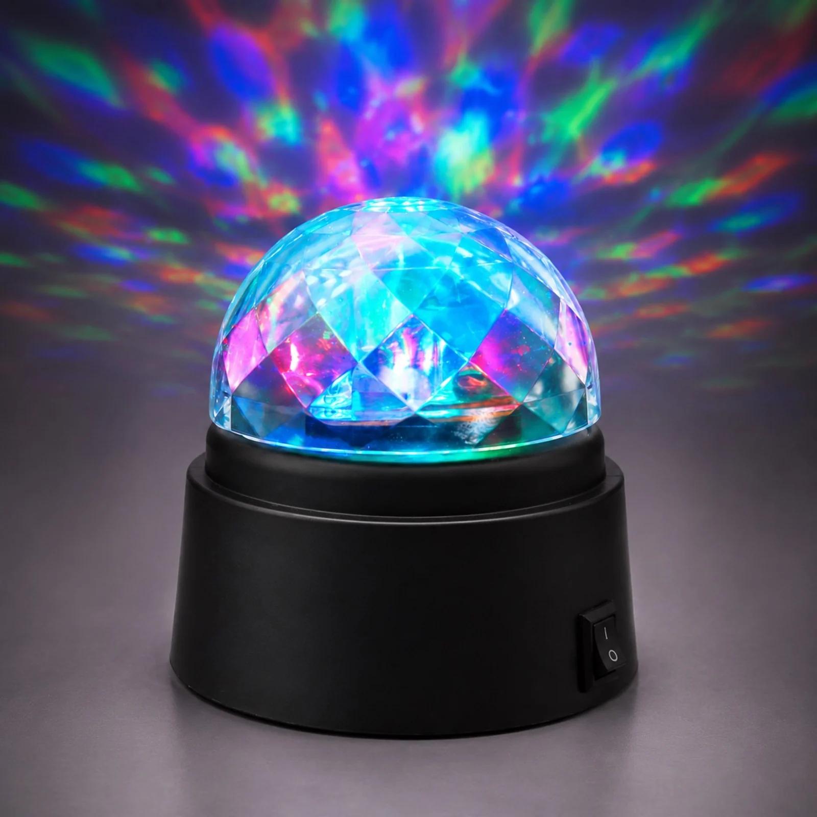 MX-6020 mini RGB disco party light shown as a clean product view with faceted crystal dome