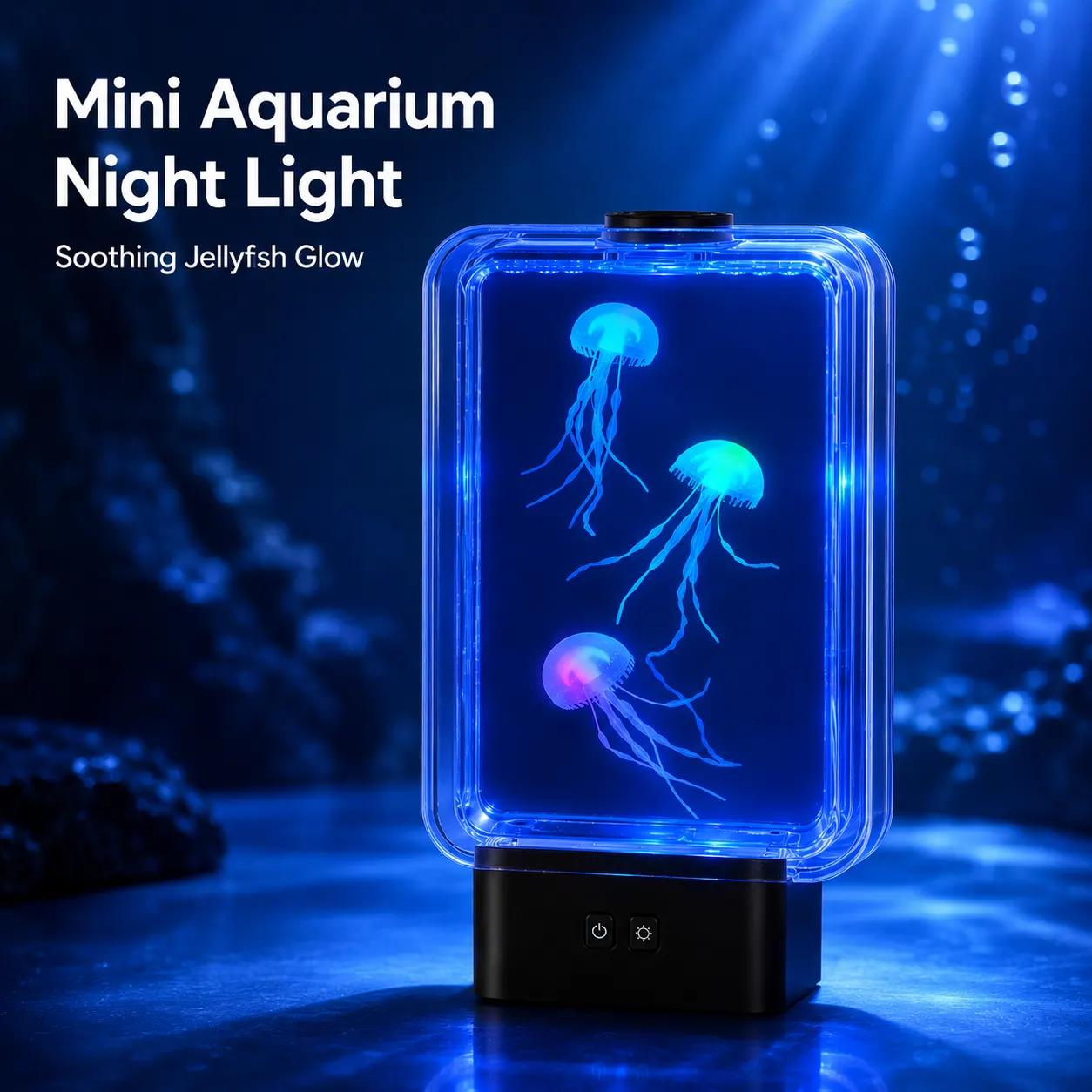 mx 5013q mini aquarium night light jellyfish glow