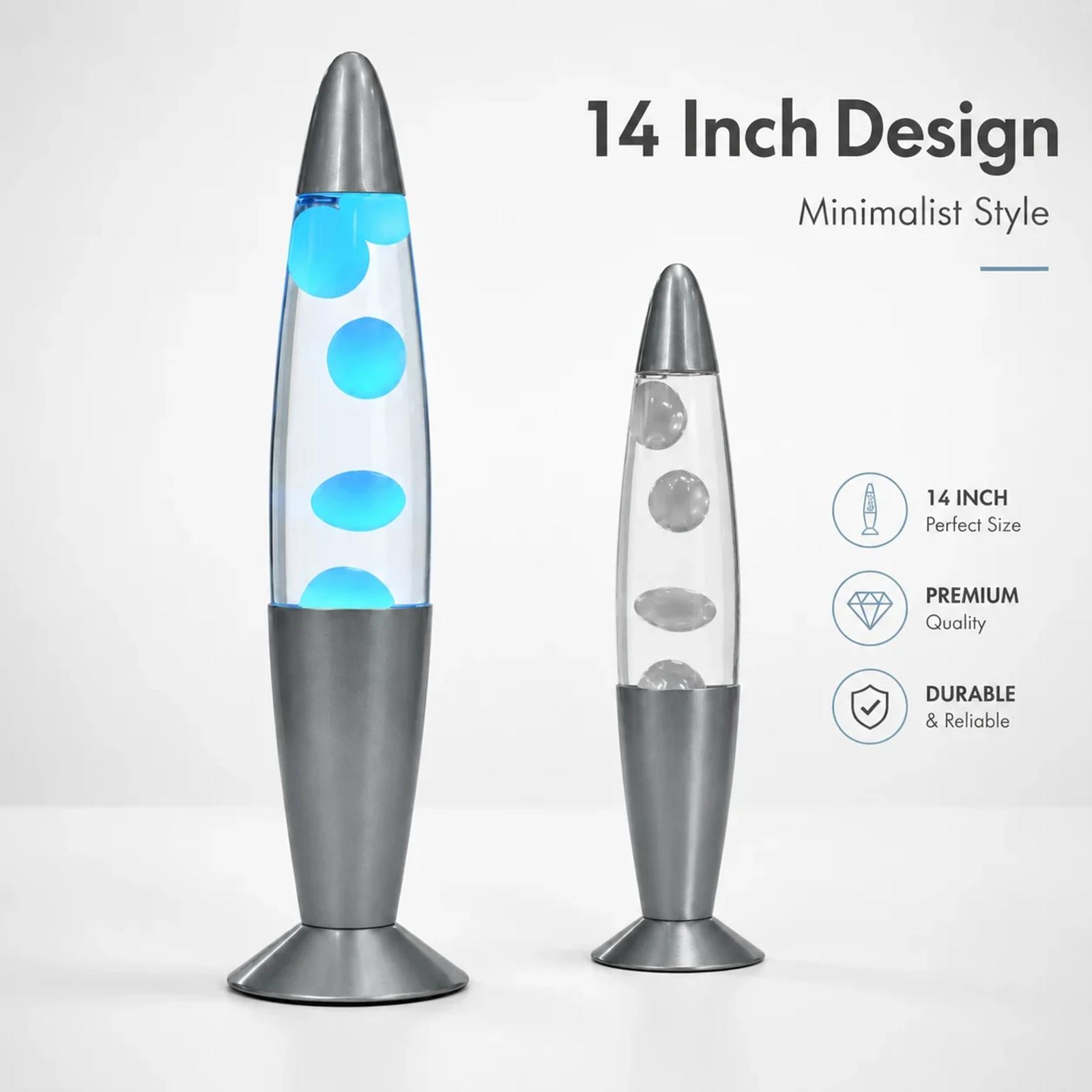 Complete product view of MX-3011L 14 inch LED lava lamp with decorative table lamp shape