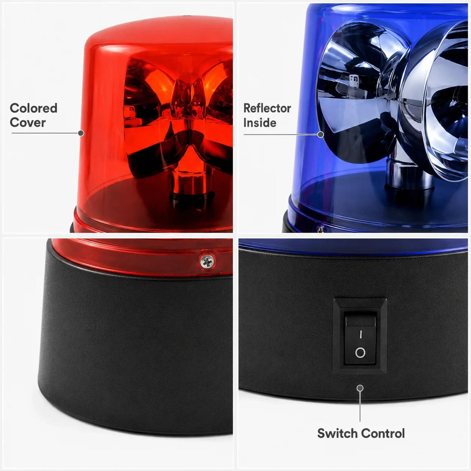 Structure detail image for MX-6016-2 mini LED party beacon with ABS housing and on-off switch