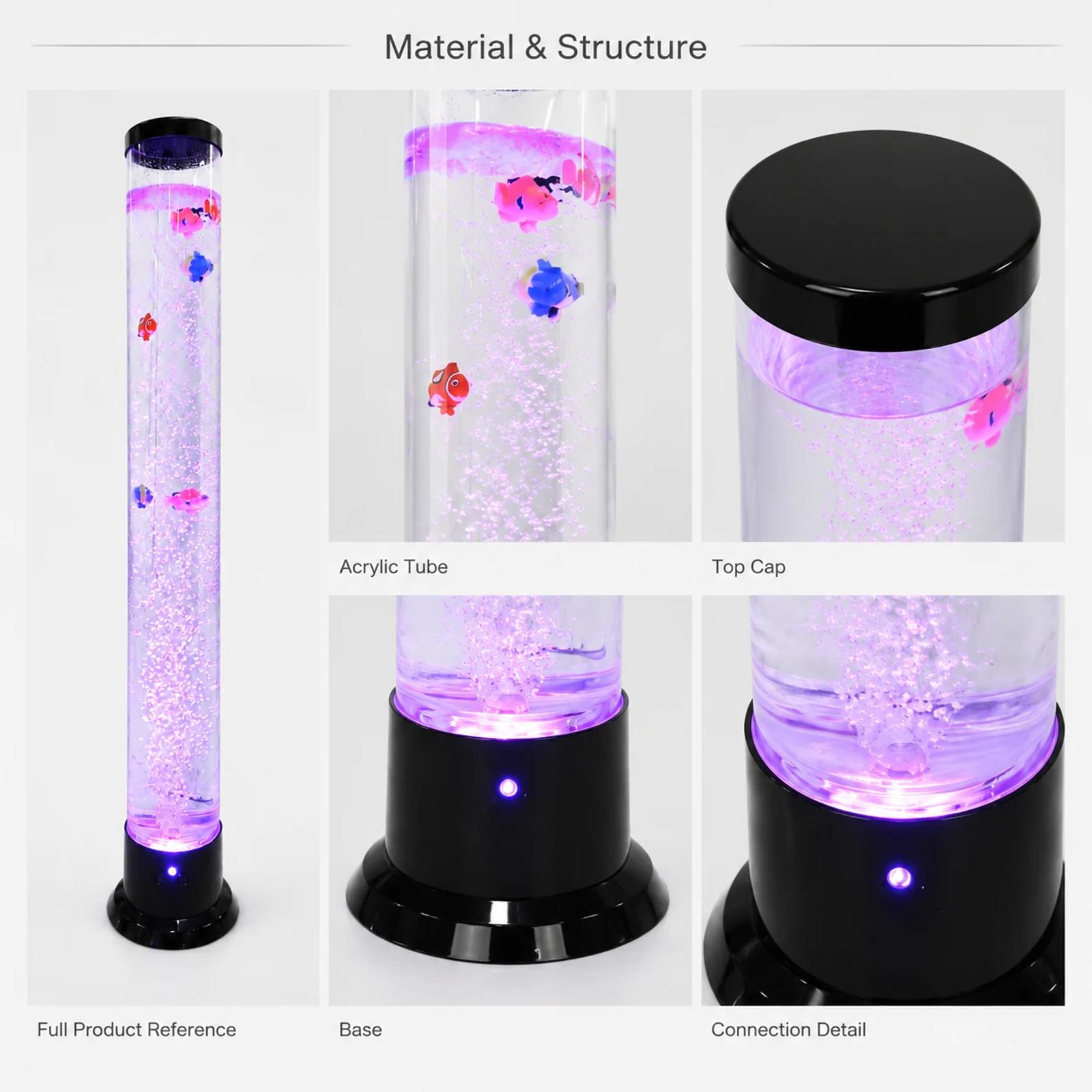 Acrylic bubble tube structure detail for MX-8088 LED fish lamp