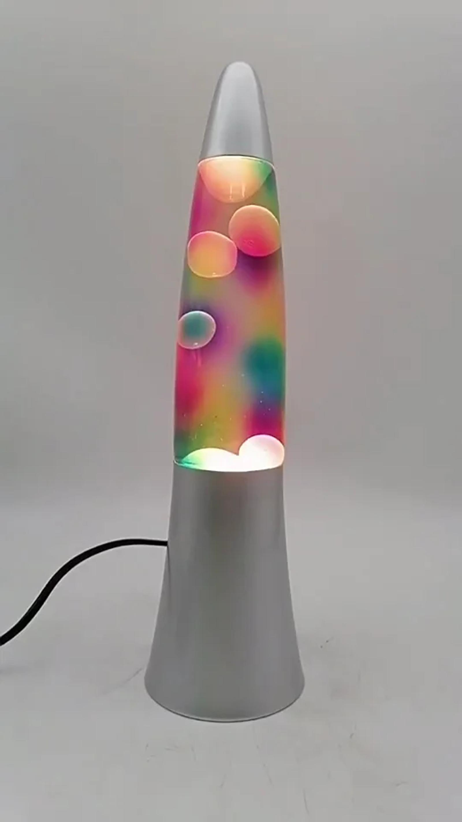MX-3110 rocket-shaped flowing-wax lava lamp product demonstration video cover
