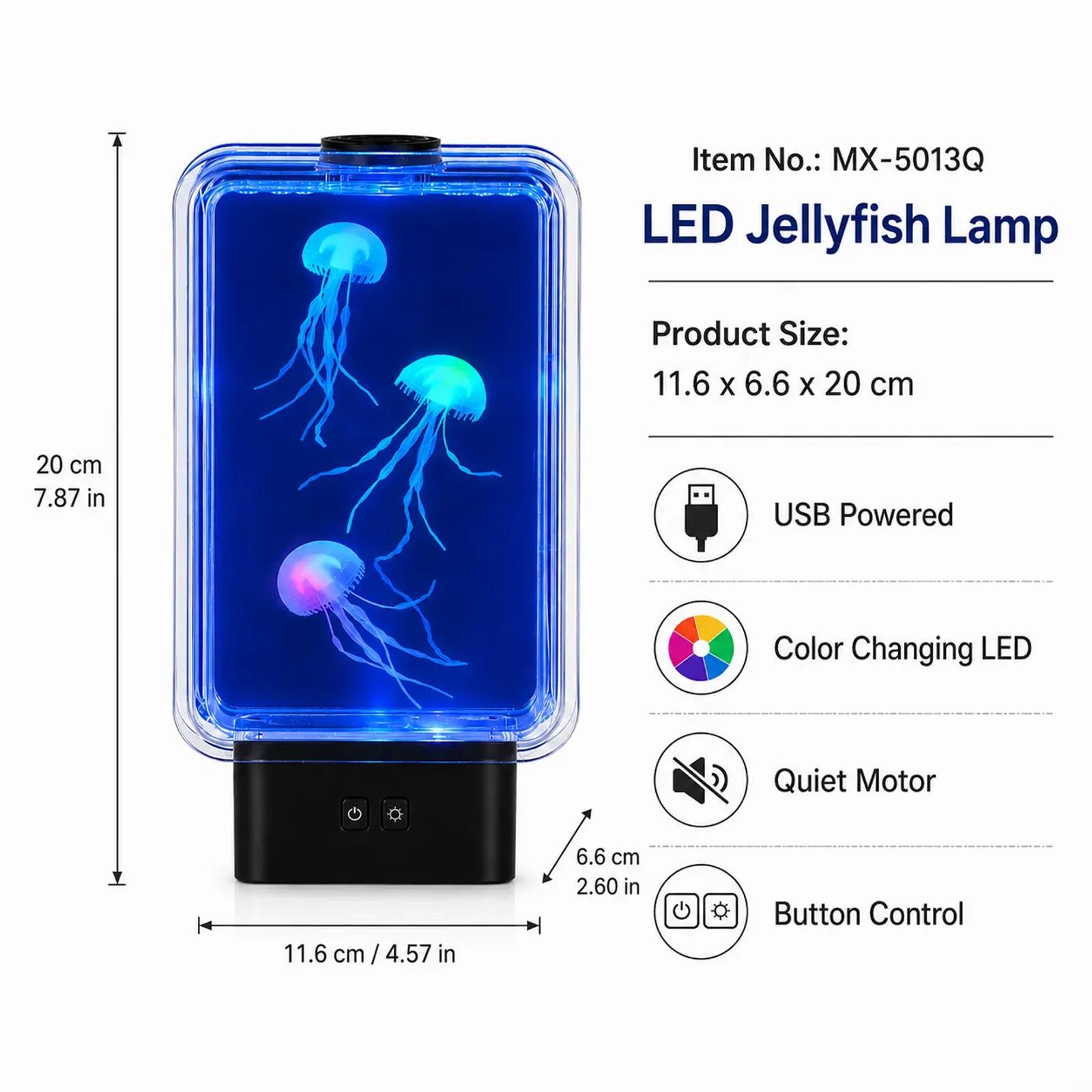 mx 5013q led jellyfish lamp size usb powered