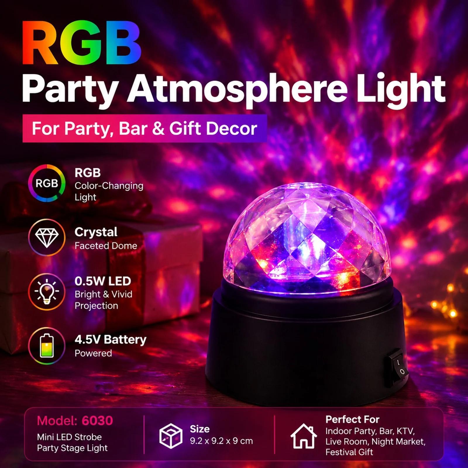 MX-6020 RGB party atmosphere light displayed in a colorful gift and party lighting scene