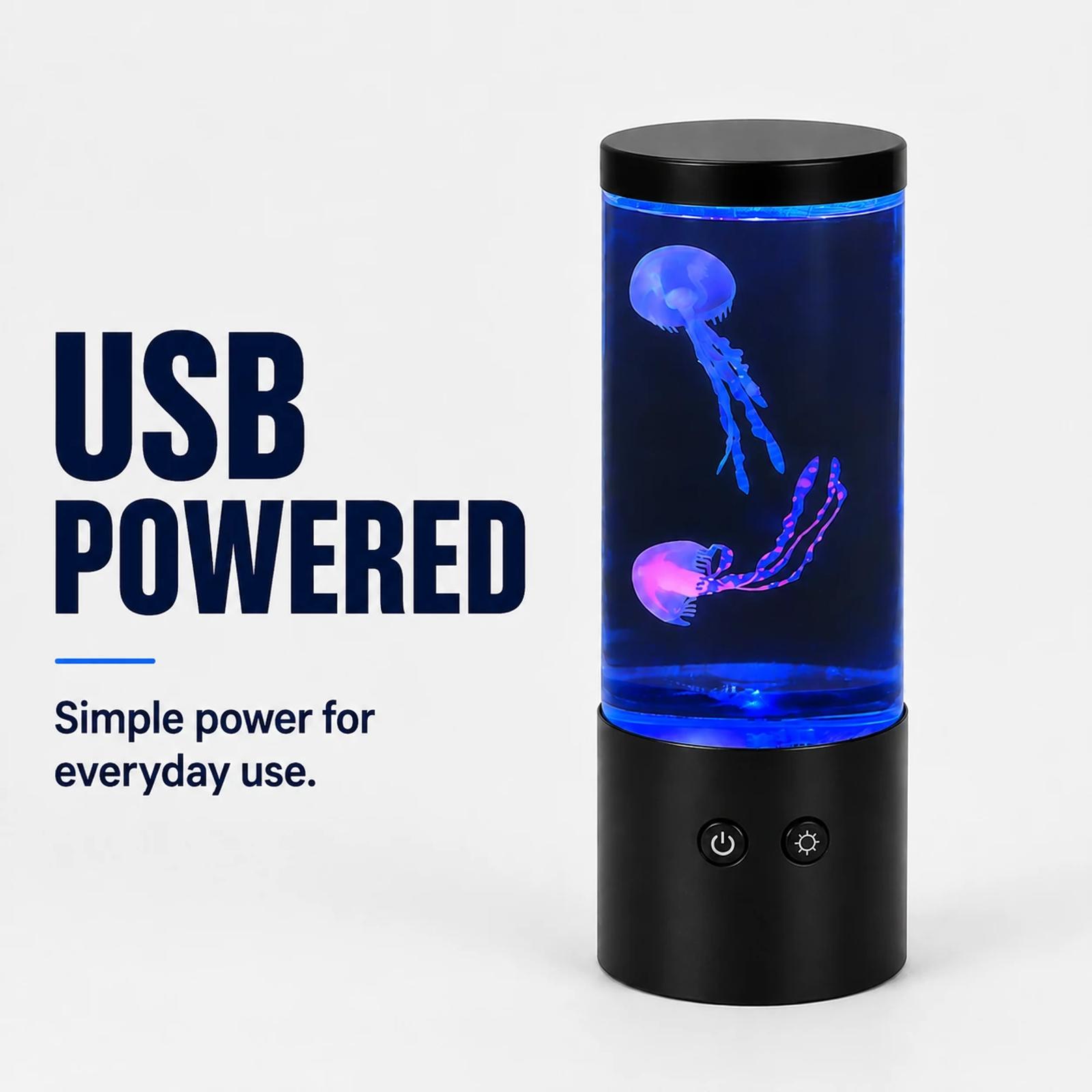 MX-5013S jellyfish lamp showing USB power for everyday use