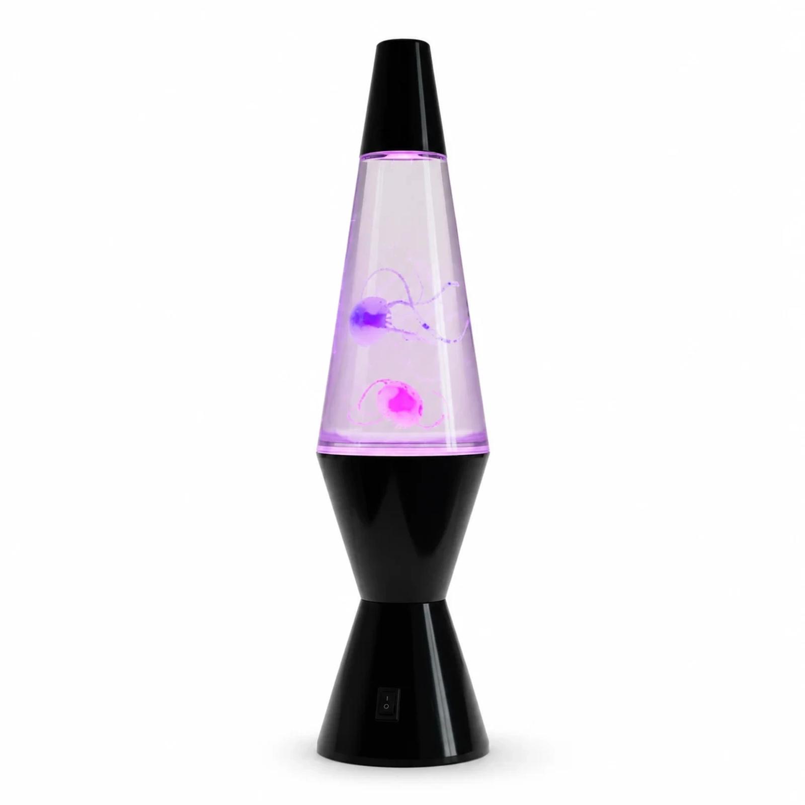 Clean product view of MX-5013Z LED jellyfish decor lamp with black base and clear lamp body