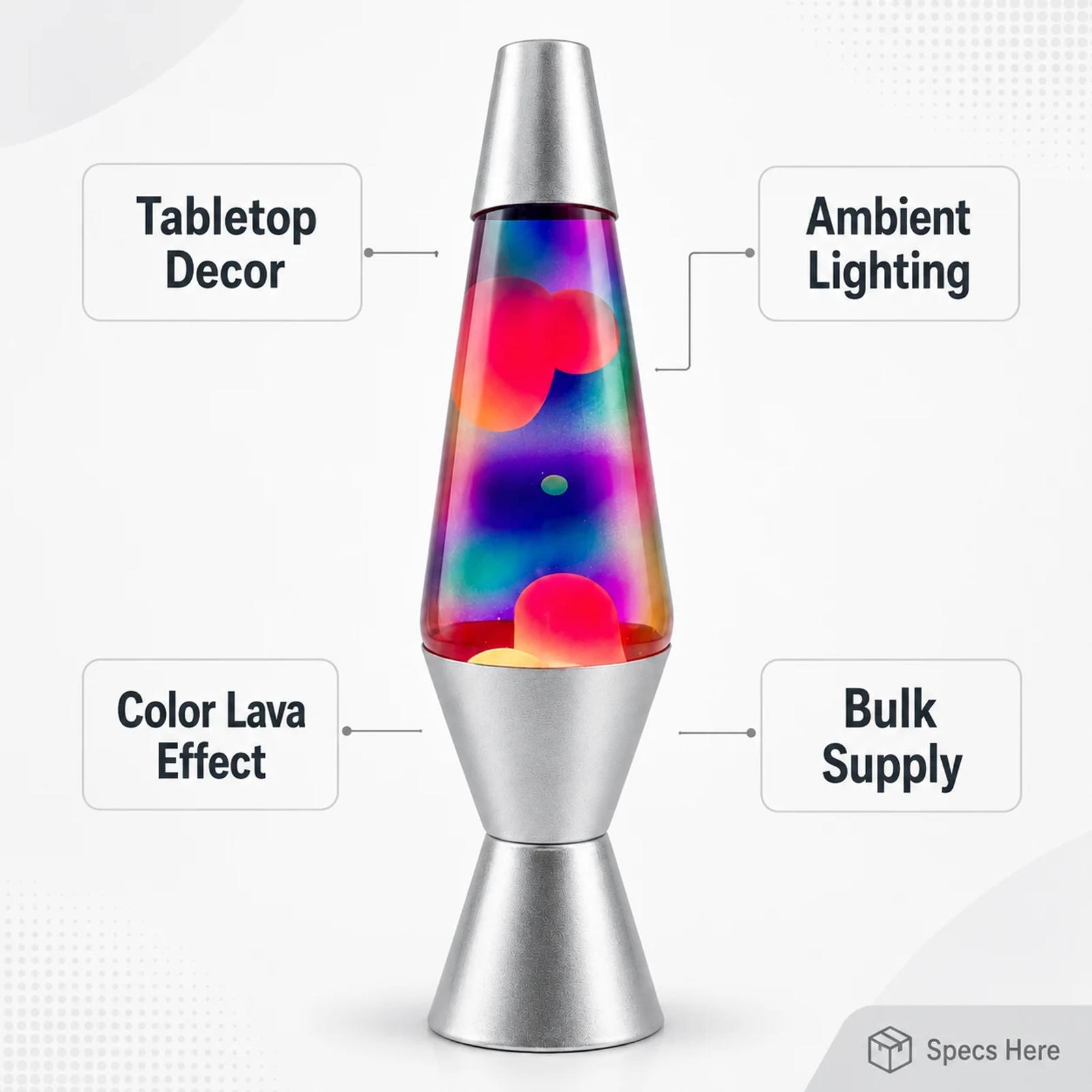 Feature overview image for MX-3027C plug-in paraffin lava lamp with home decoration and night light positioning.