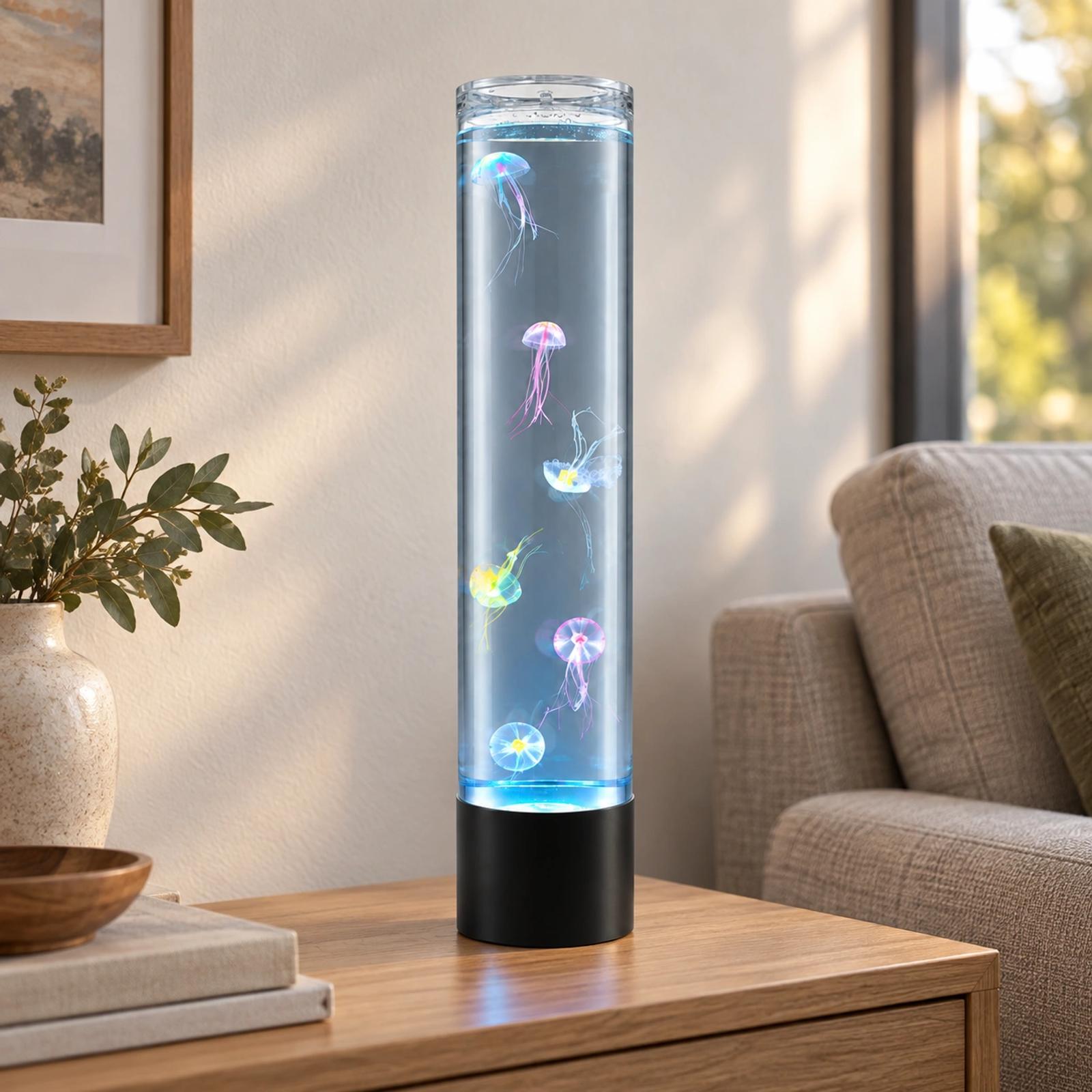 MX-5013L 60 cm tall led jellyfish aquarium lamp in a home setting