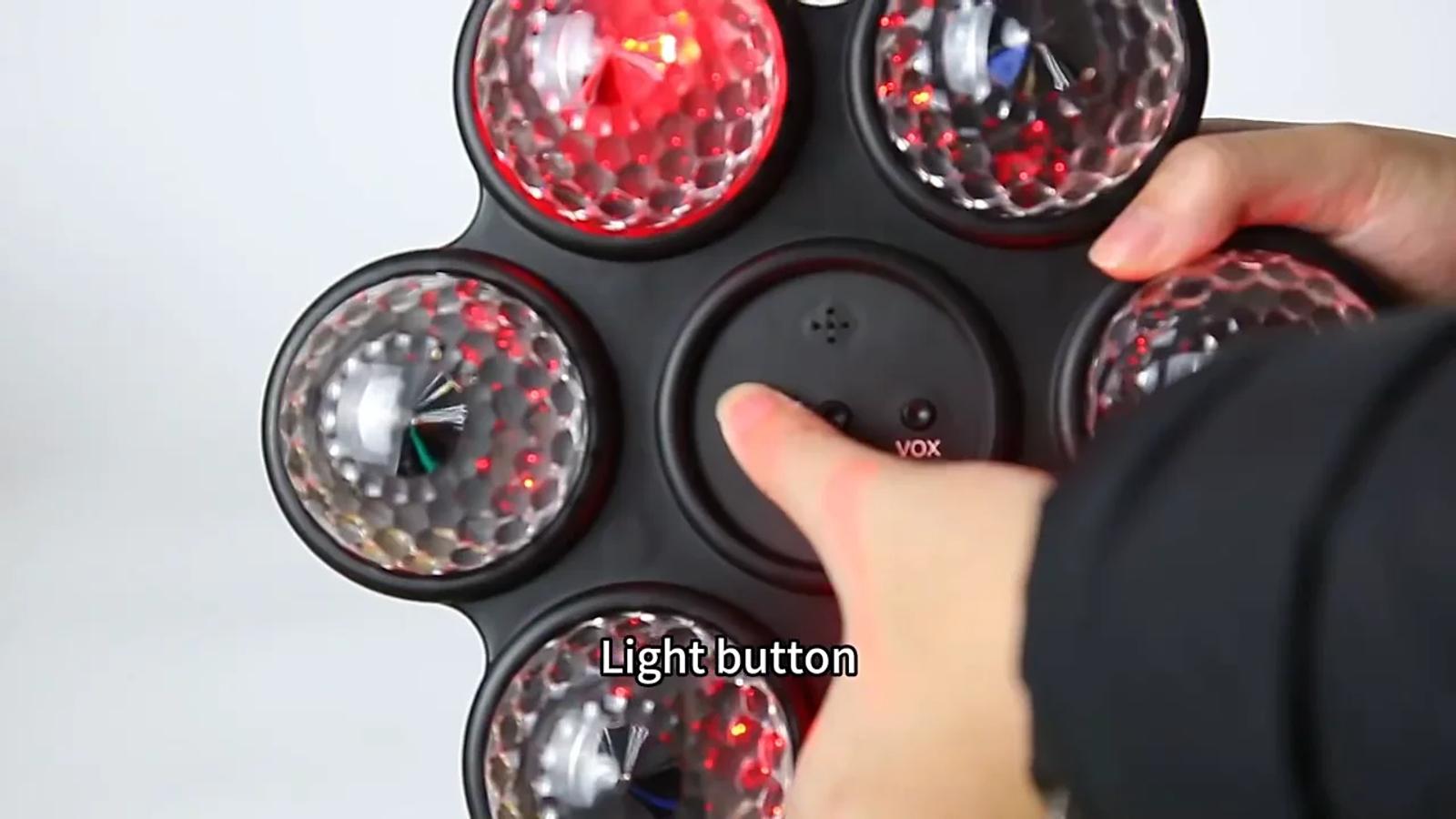 MX-6050 hexagon rgb sound activated led disco party light product effect video cover