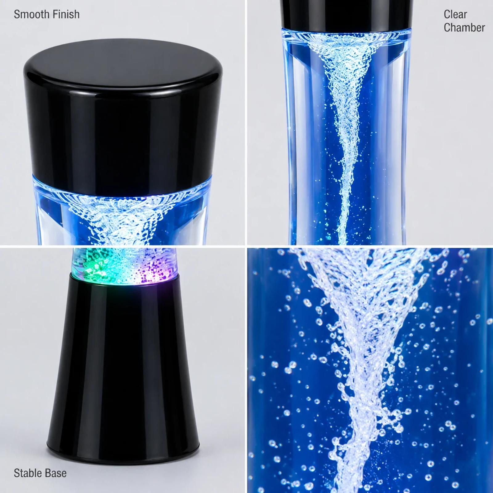 Structure detail view of MX-3025T plastic LED tornado water dance lamp