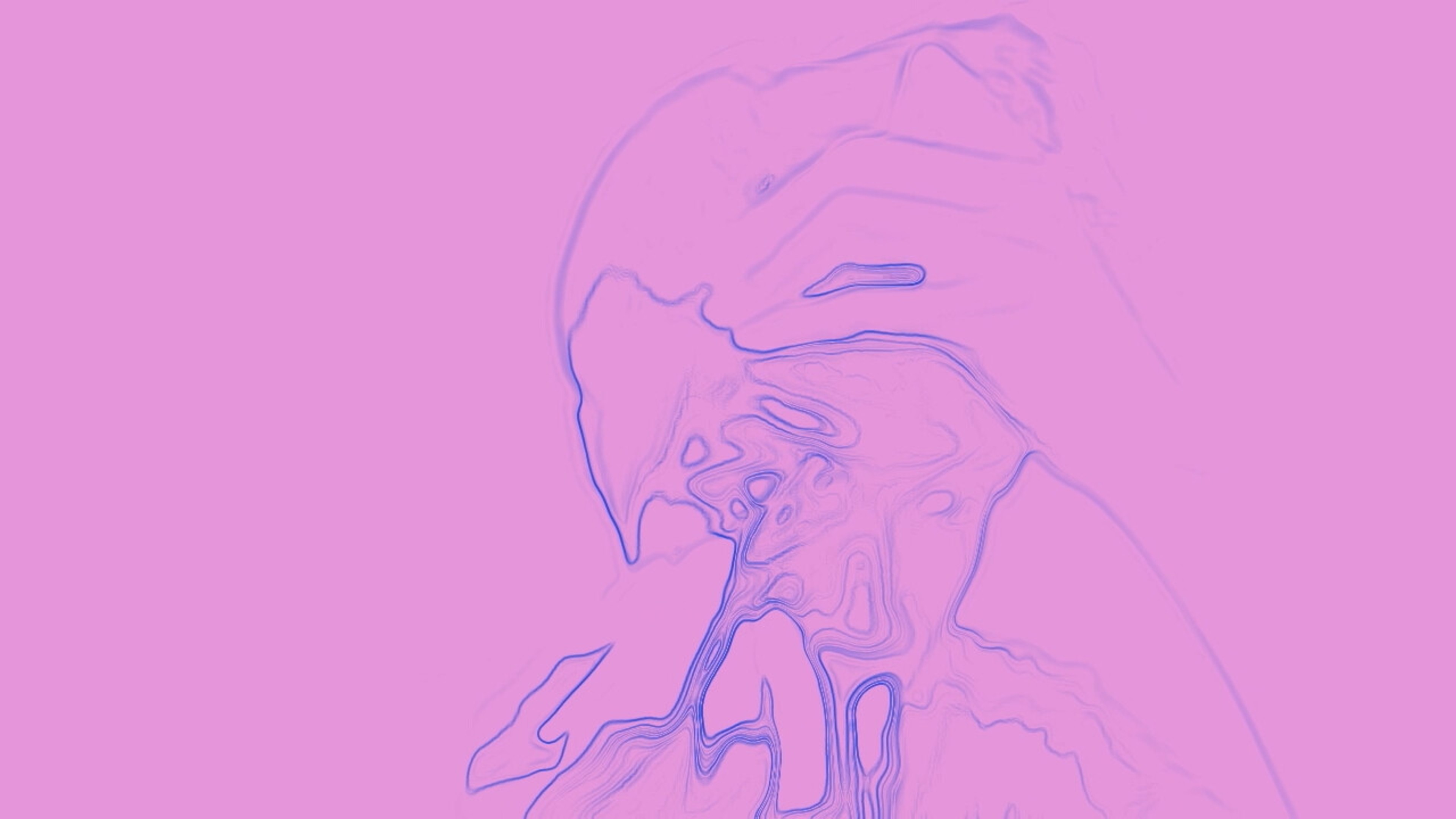 abstract blue shapes on a pink background