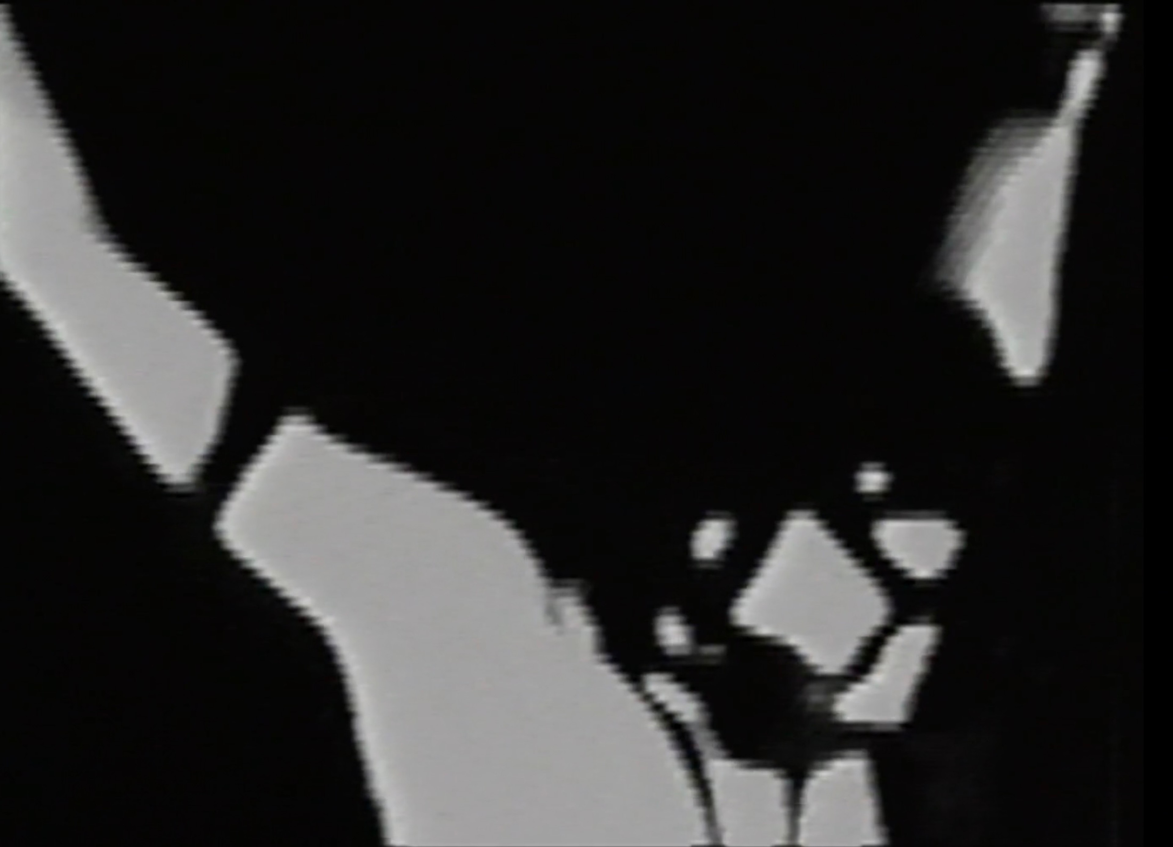 The torso of a figure with their arms stretched out.