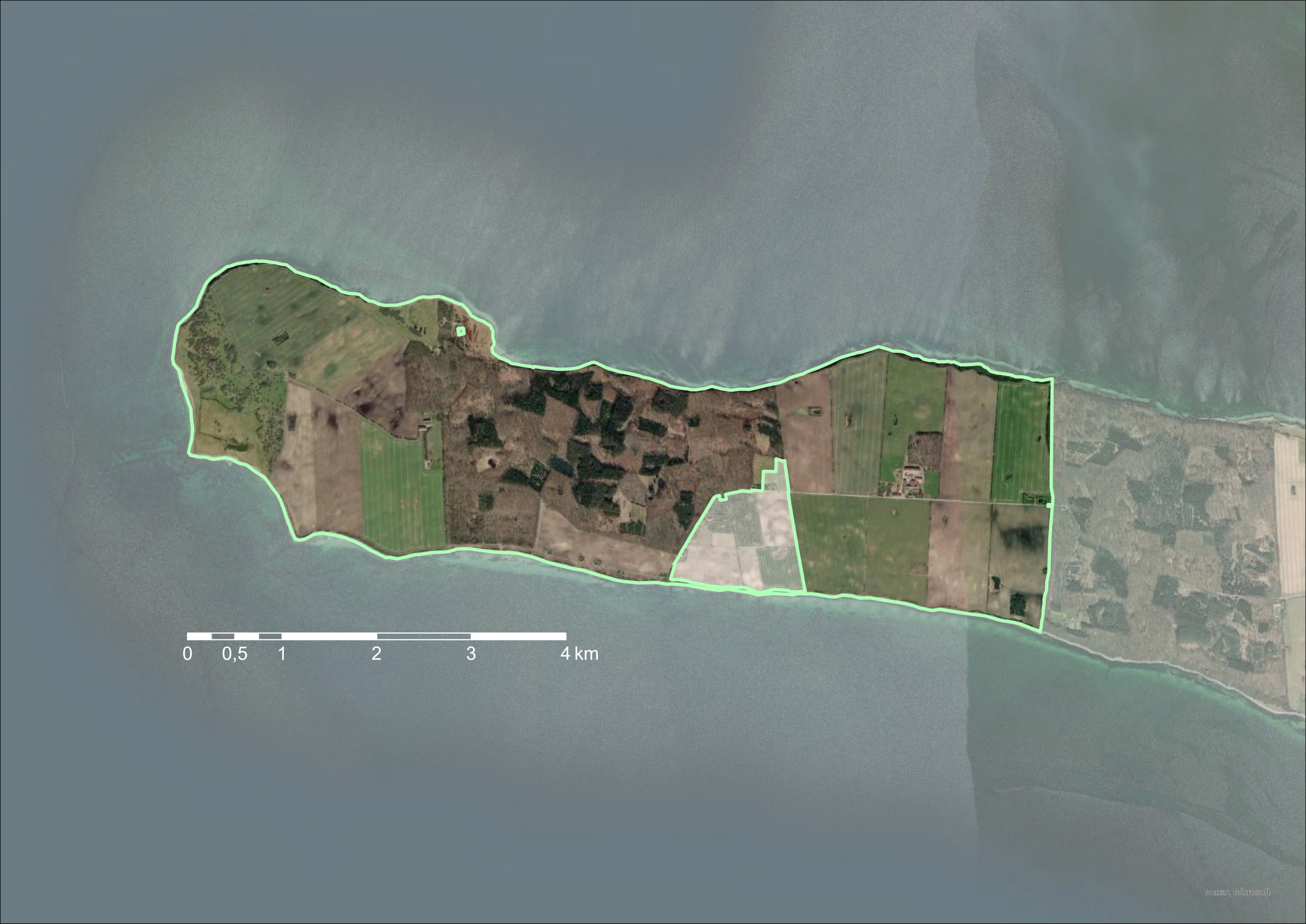 Kort over Saksfjed Vildmark