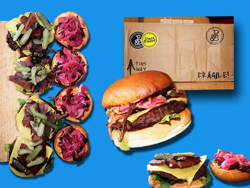 Patty and Bun plant based burger kit photos