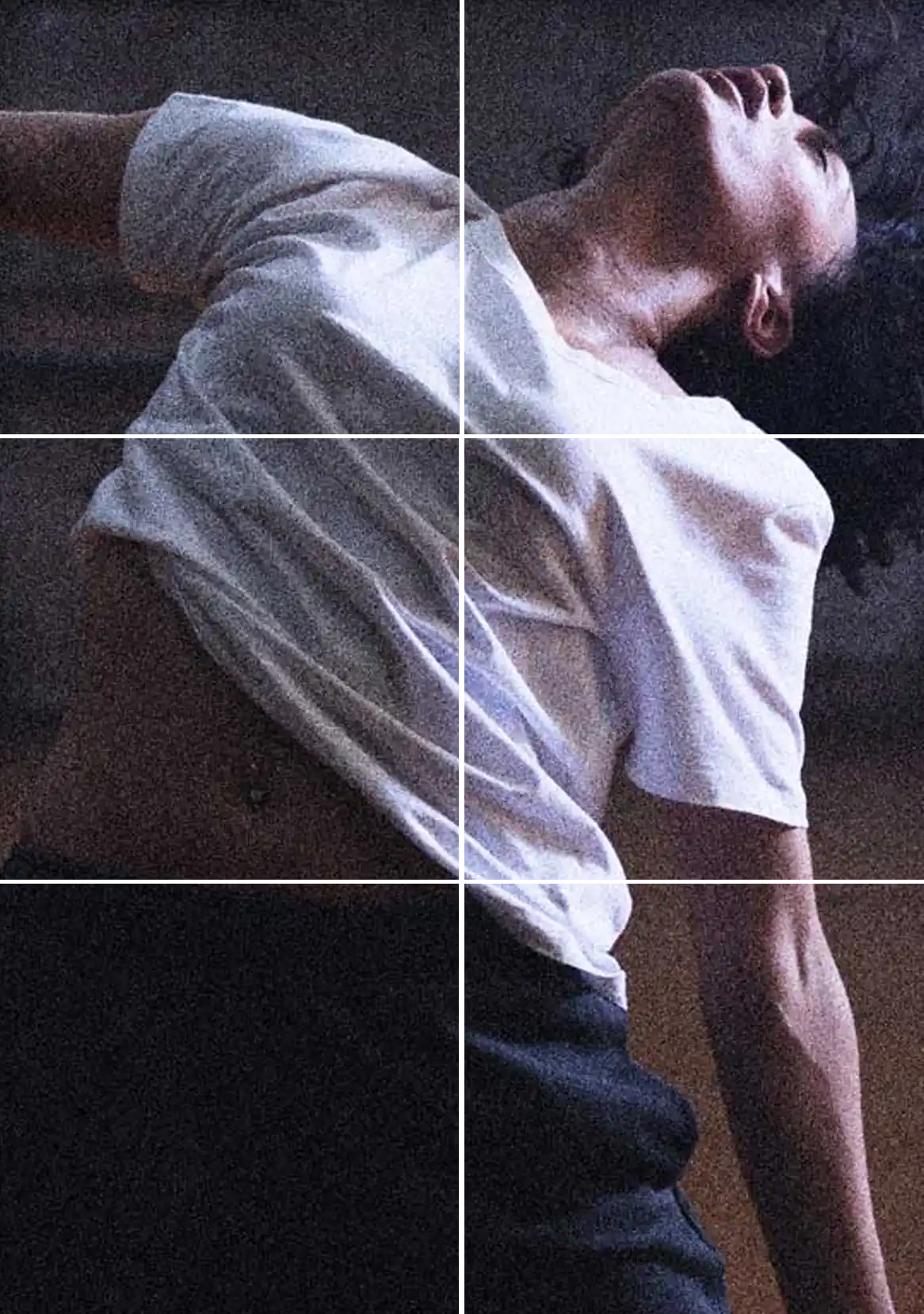 A female dancer performing a dance motion, her shoulders and head thrown back.