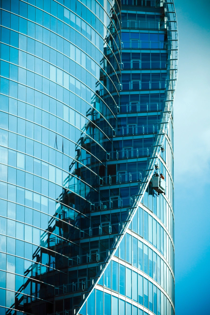 Facade of a glass skyscraper