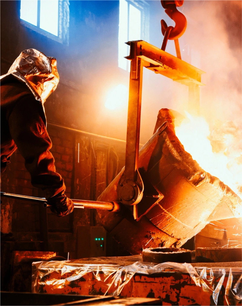 A worker at a steel plant