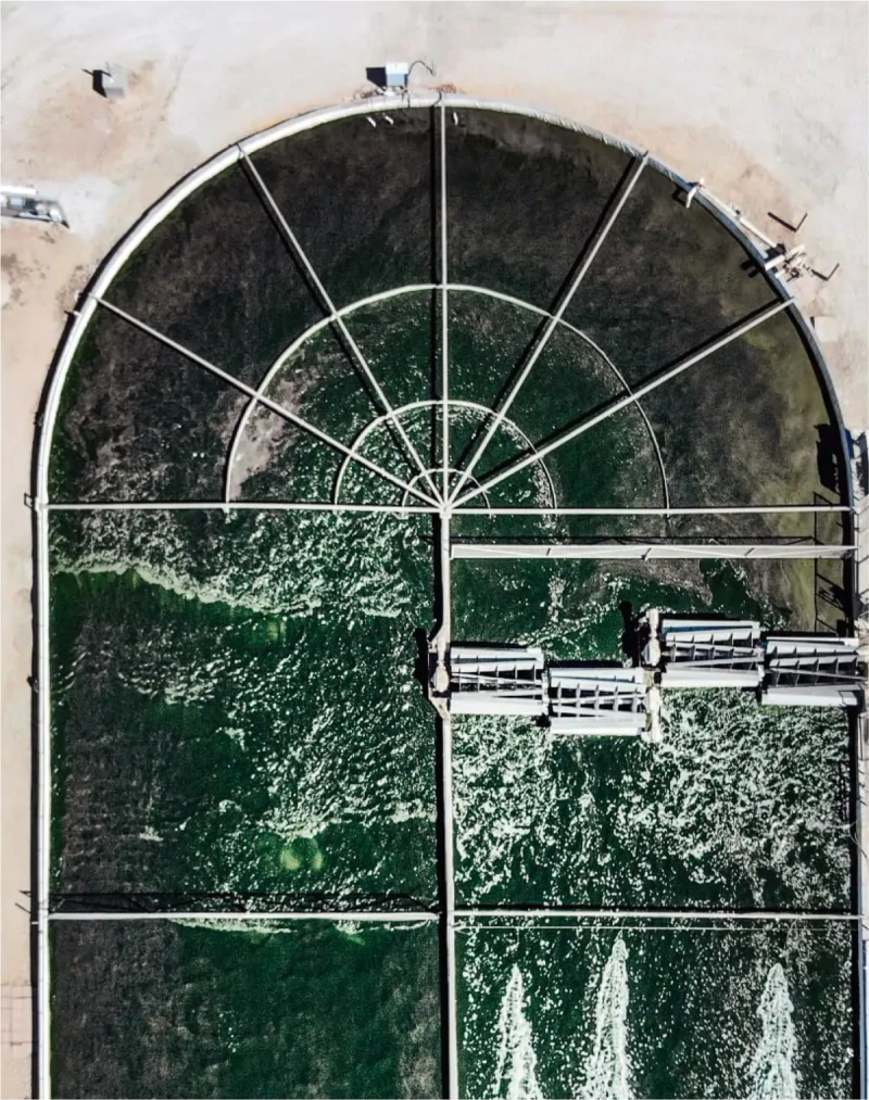 Aerial view of an algae biofuel project
