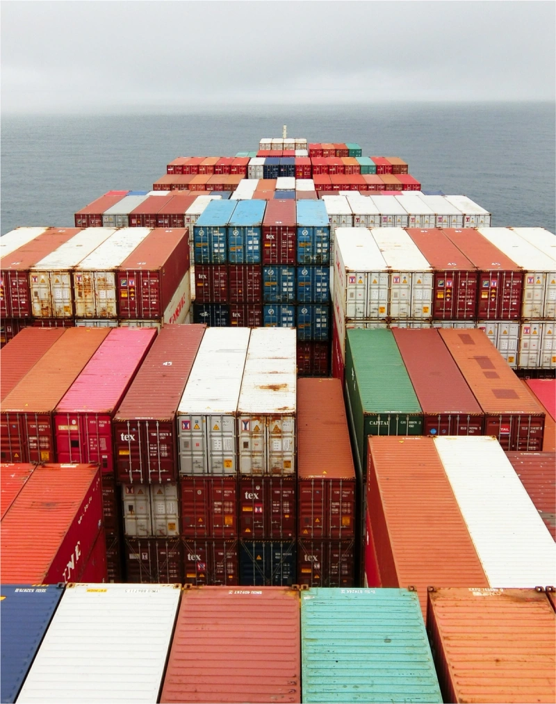 Shipping containers at a port