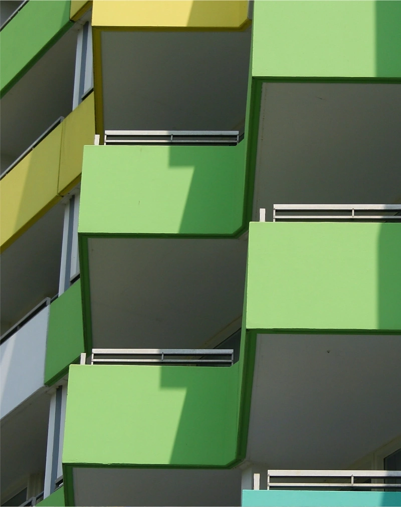 A green building facade