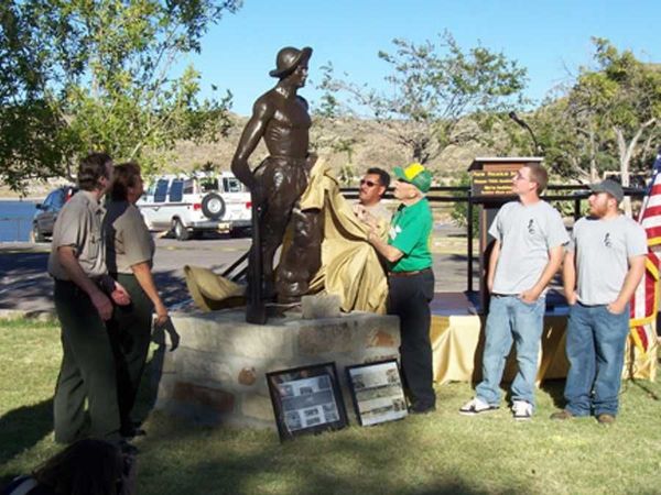 CCC Worker Statue #47 at Elephant Butte State Park, NM