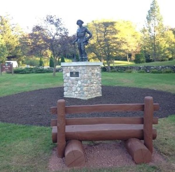 CCC Worker Statue #65 at Fox River Park, Burlington, WI