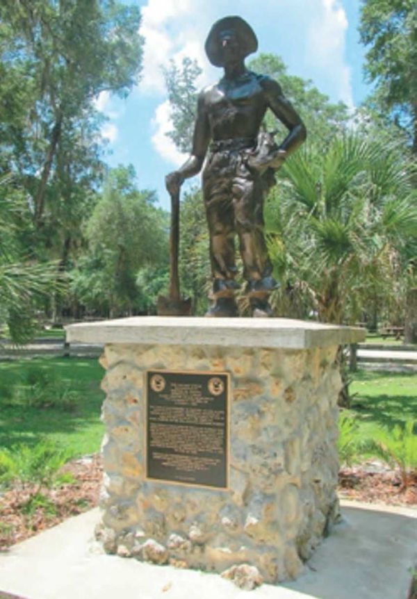 CCC Worker Statue #43 at O'Leno State Park, High Springs, FL