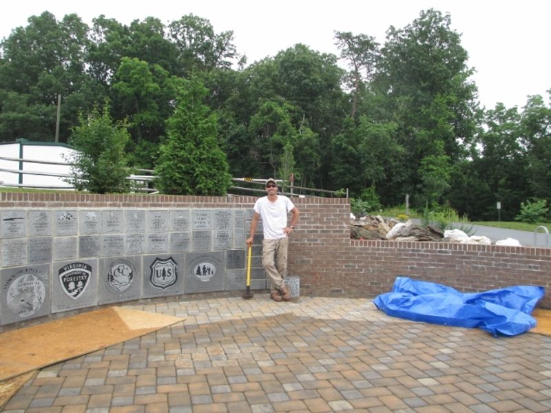 The reconstructed CCC Commemorative Wall after restoration