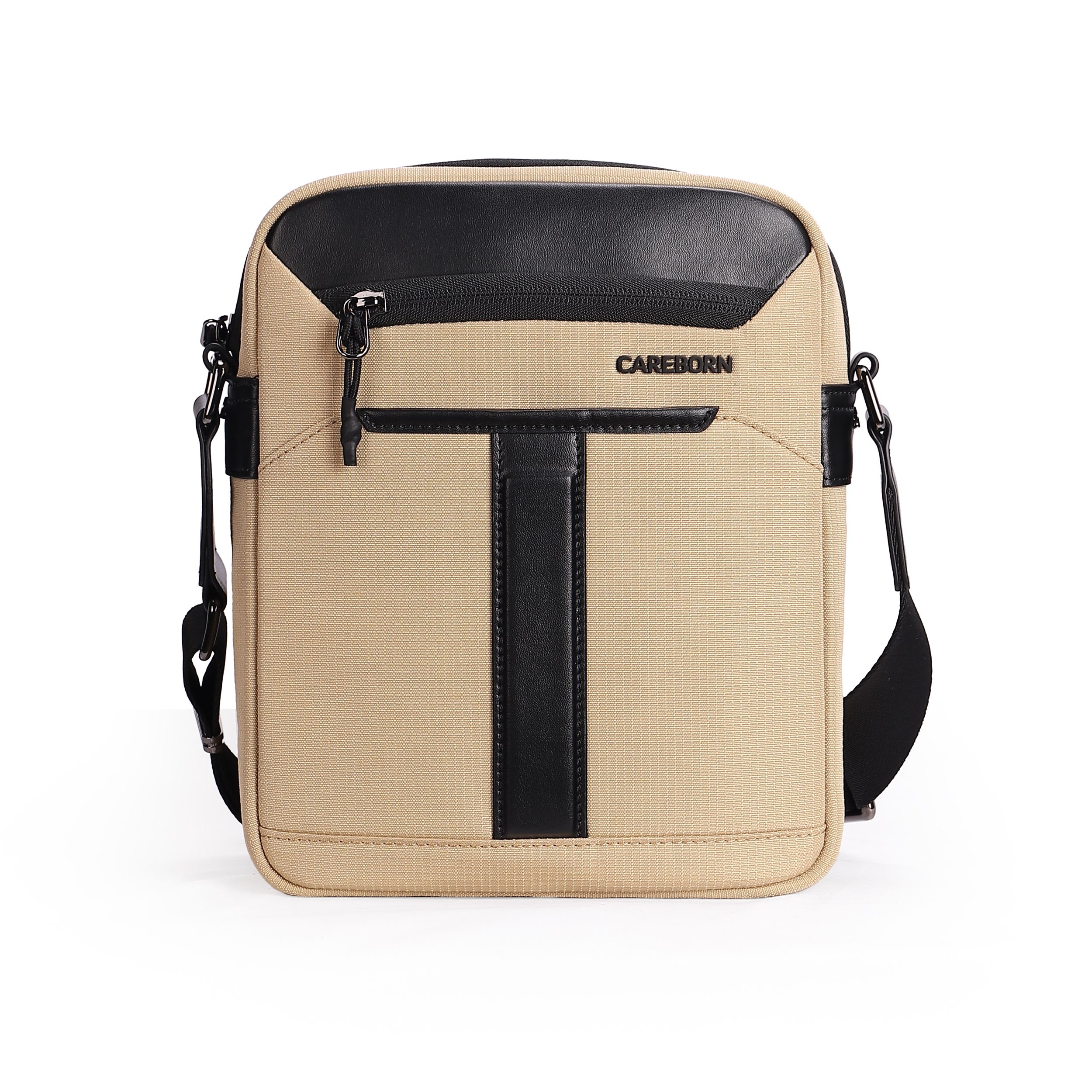 Minimalist Vertical‑Style Men Crossbody Messenger Bag, Rip‑Stop Nylon with PU Trim Light‑Weight Tablet Shoulder Bag for Urban Everyday Carry