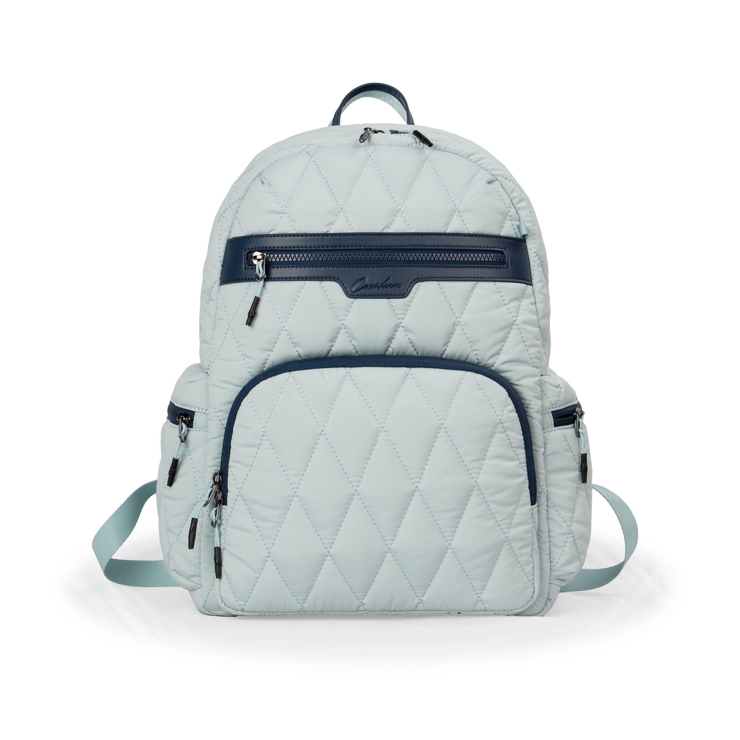 Fashion Rhombus Stitch Quilted Commute Backpack, Fluffy Water Resistant Ladies Casual Daypack, Ergonomic Padded Strap School & Travel Backpack