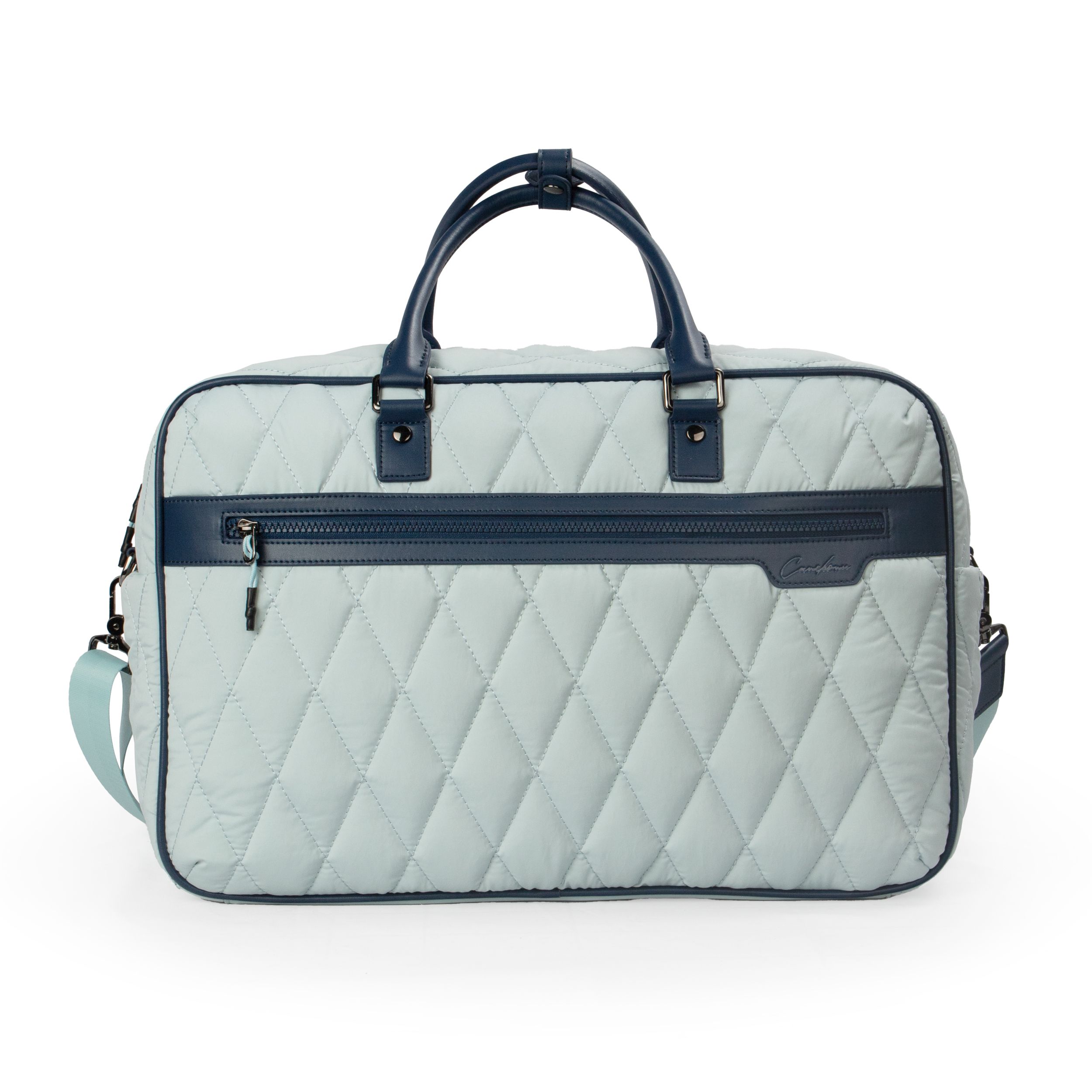 Lightweight Quilted Ladies Business Laptop Bag, Multi‑Compartment Padded Briefcase with Luggage Strap for Work Daily Commute Travel