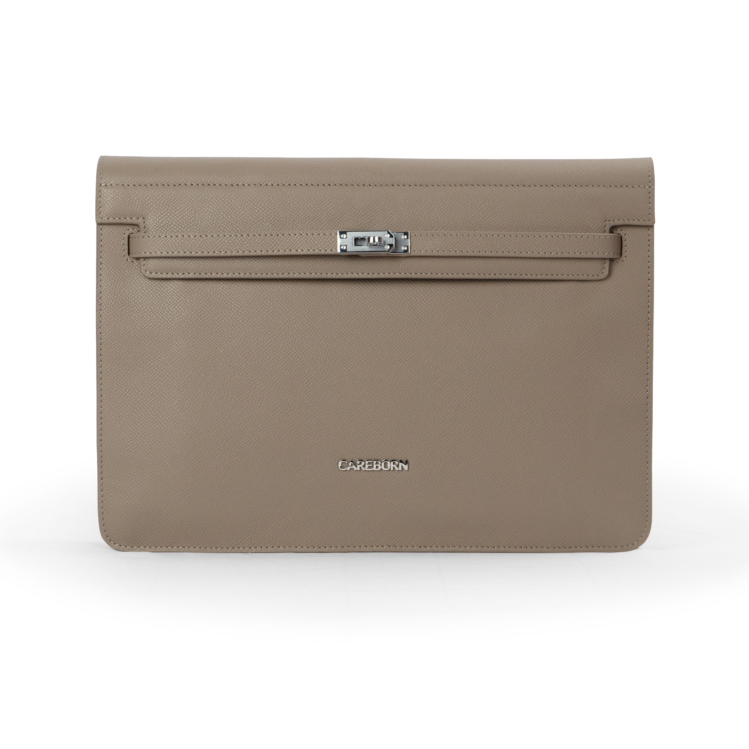 Slim Leather Document Clutch Bag, Flap Lock Laptop Sleeve Briefcase for Daily Work