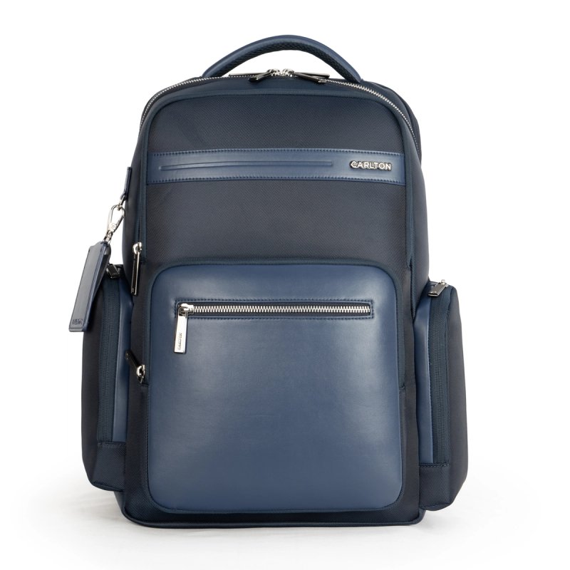 Men’s Premium Business Travel Backpack CARLTON, Waterproof Nylon Leather Splicing Computer Backpack, Large Capacity Office Daily Rucksack